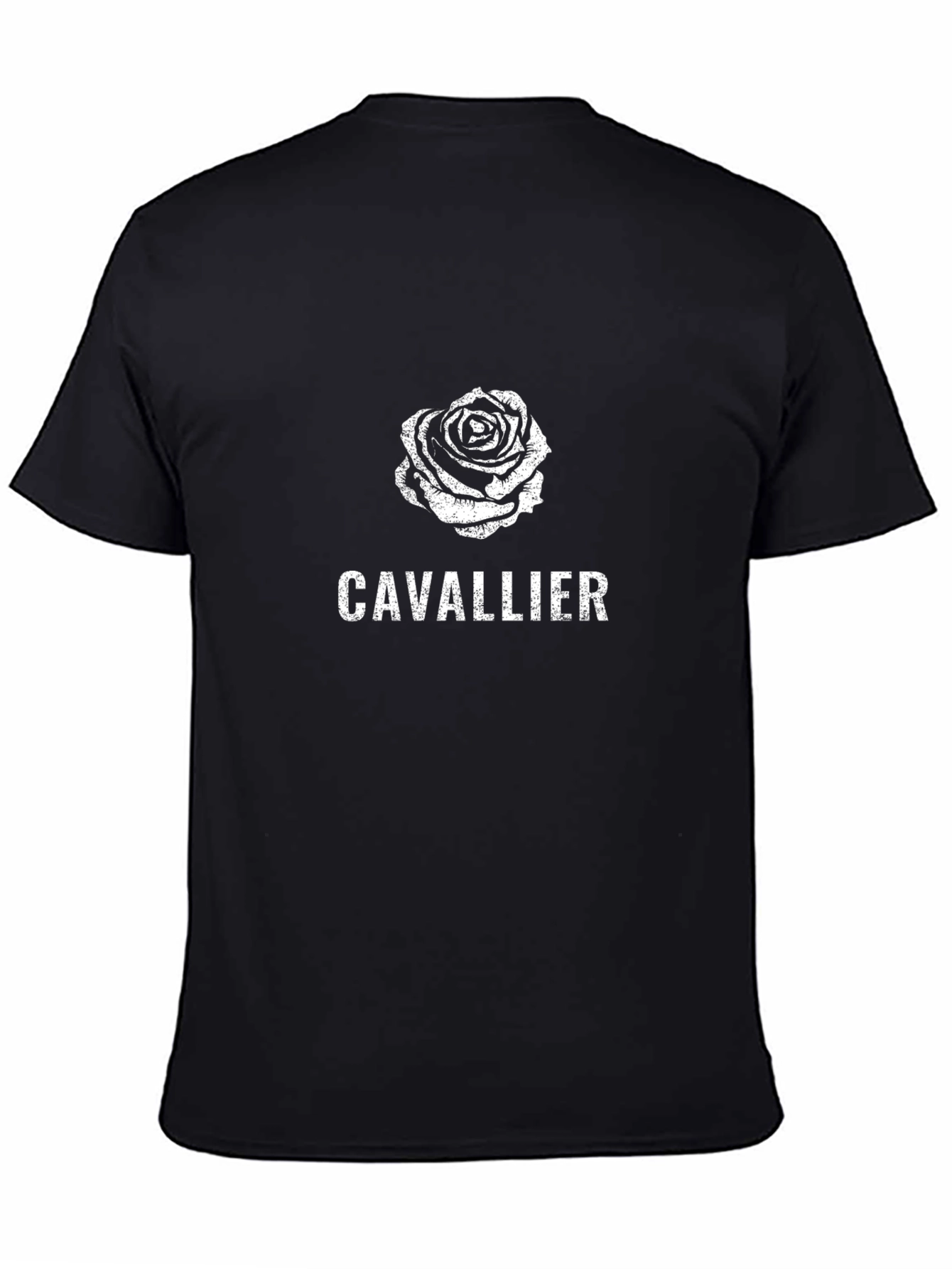 Cavalier Rose Graphic Tee - Stylish Black Cotton T-Shirt