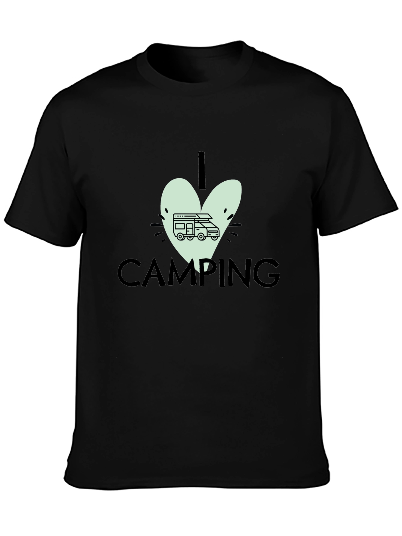 I Love Camping Black T-Shirt