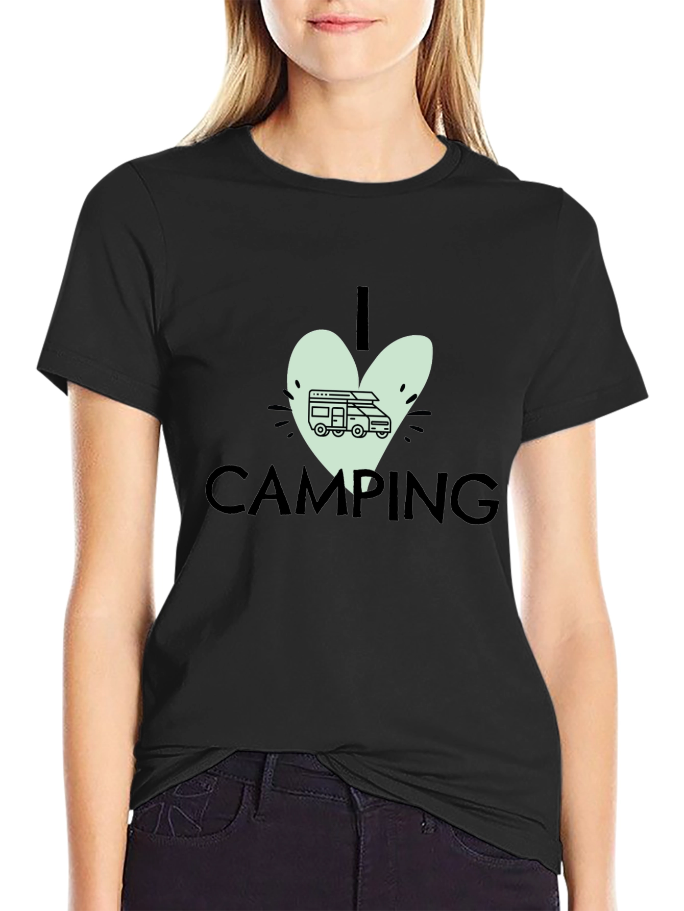 I Love Camping Black T-Shirt