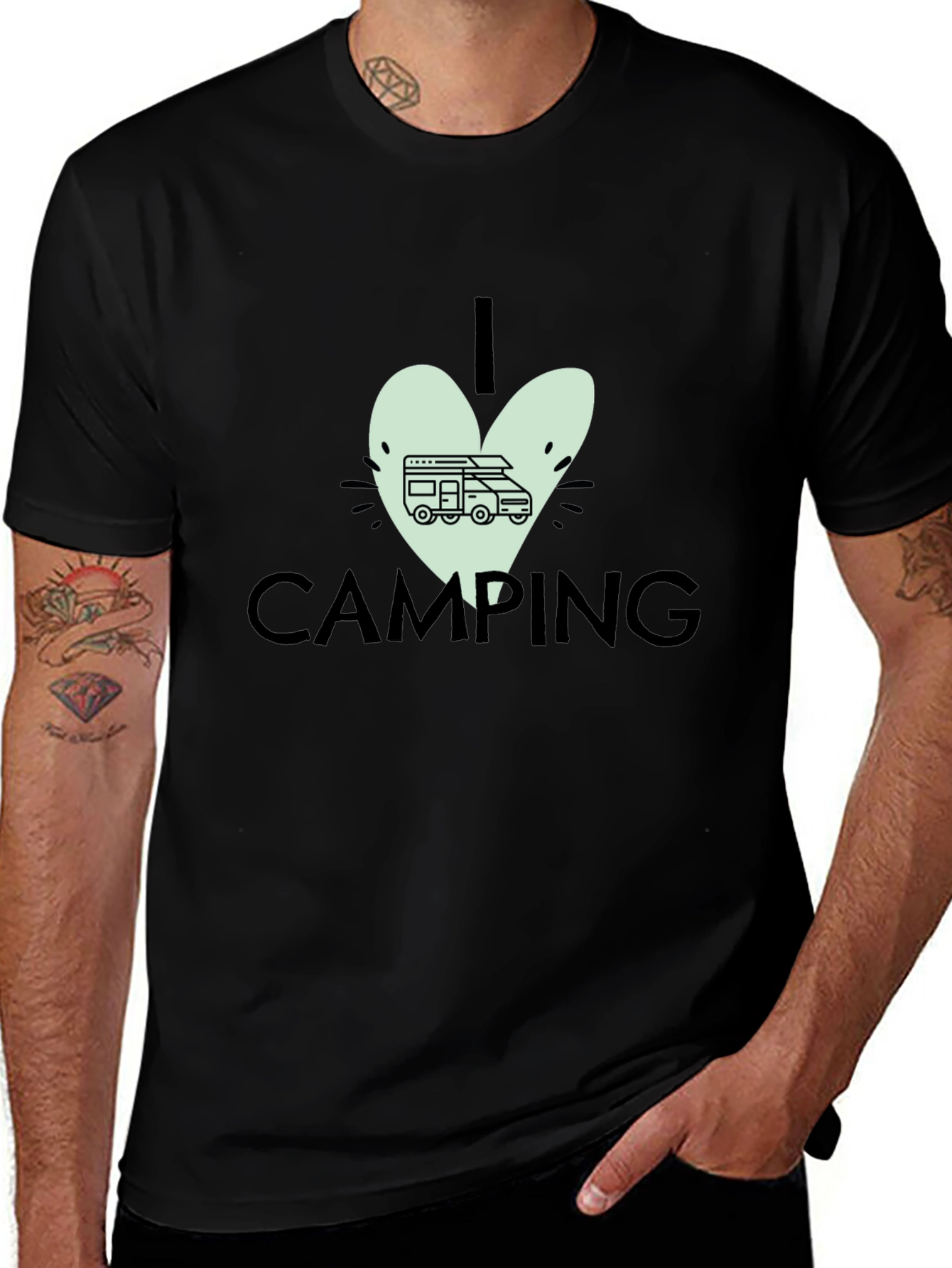 I Love Camping Black T-Shirt