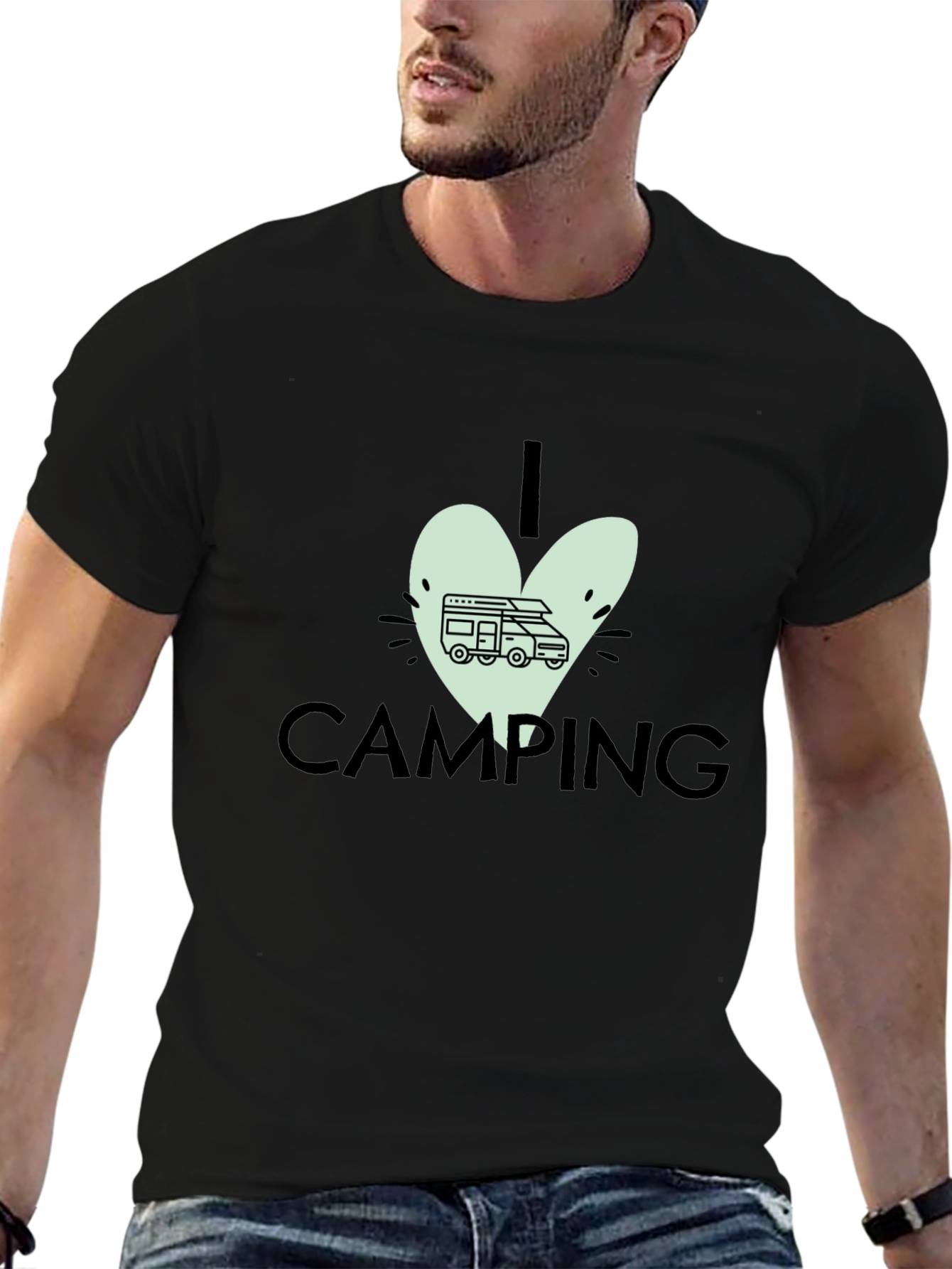 I Love Camping Black T-Shirt