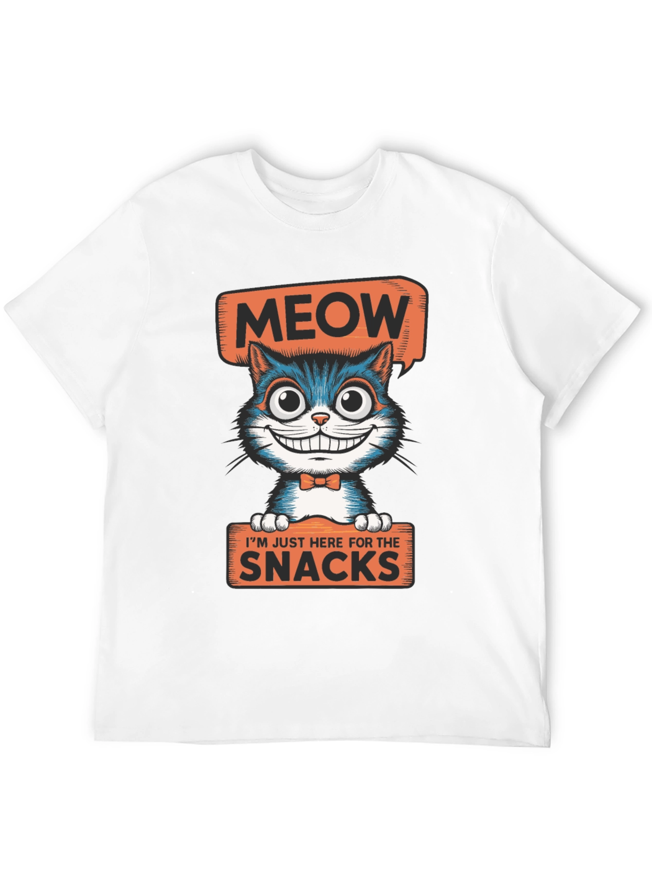 Meow Snacks Cat Graphic T-Shirt