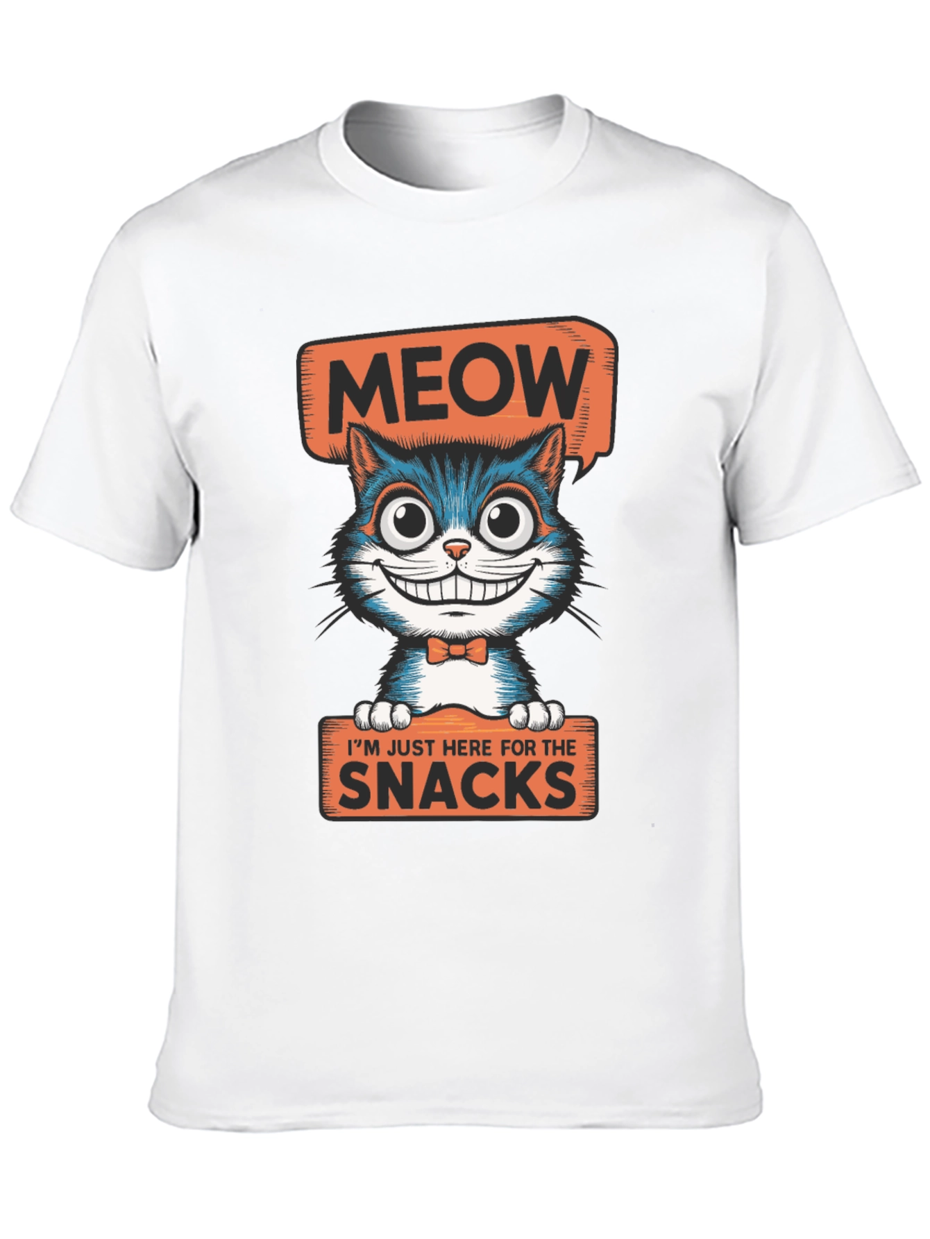 Meow Snacks Cat Graphic T-Shirt