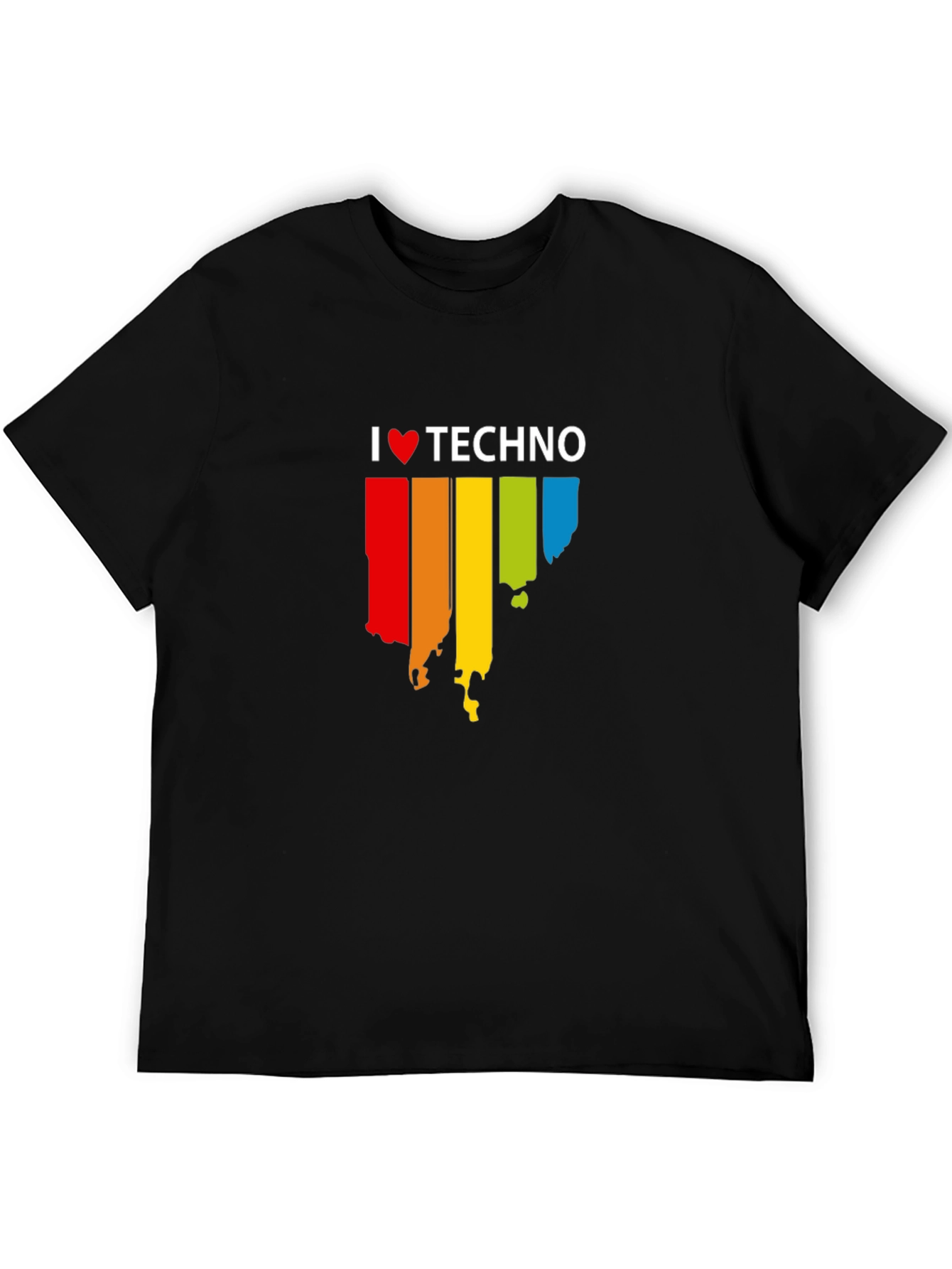 I Love Techno Graphic Black T-Shirt