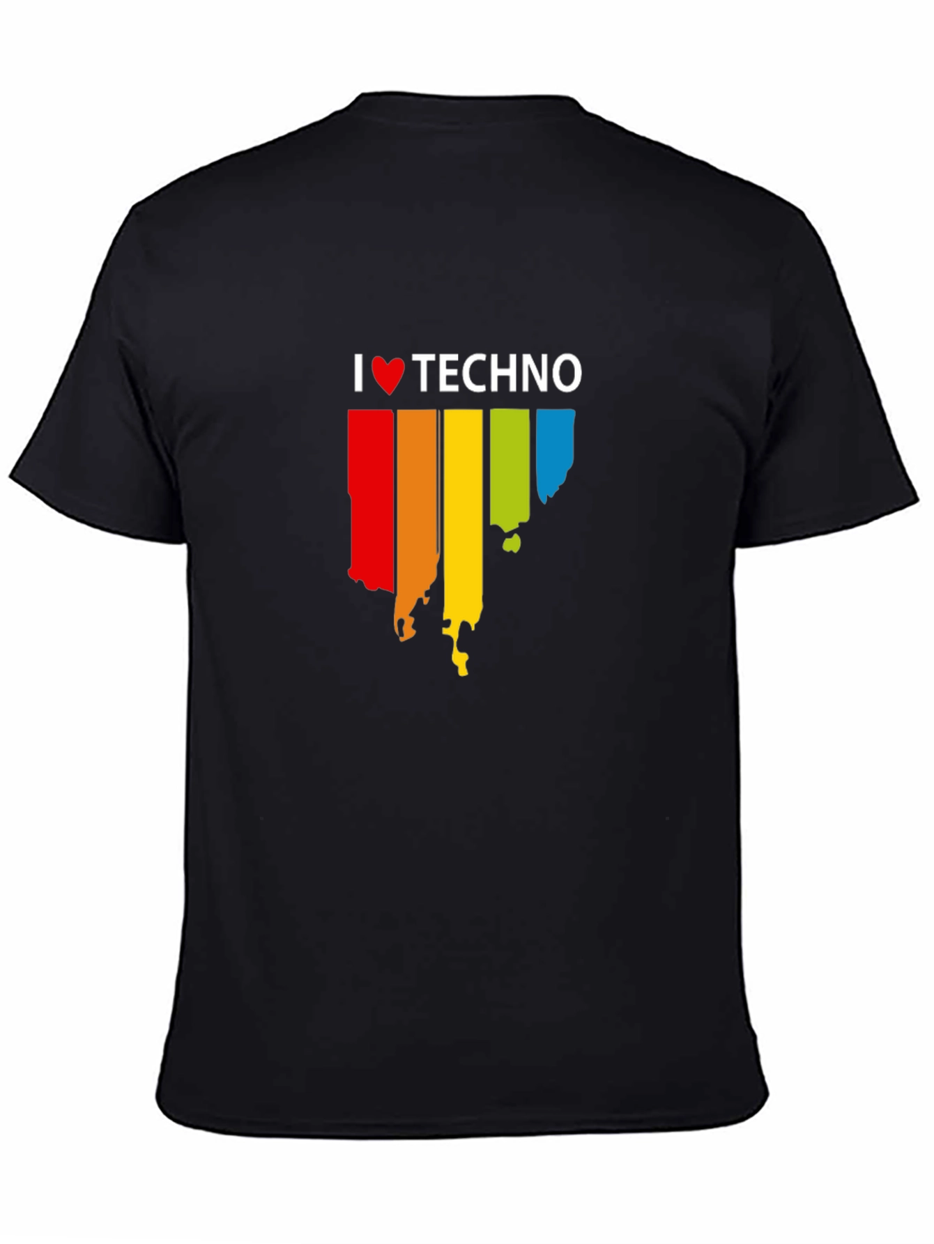 I Love Techno Graphic Black T-Shirt