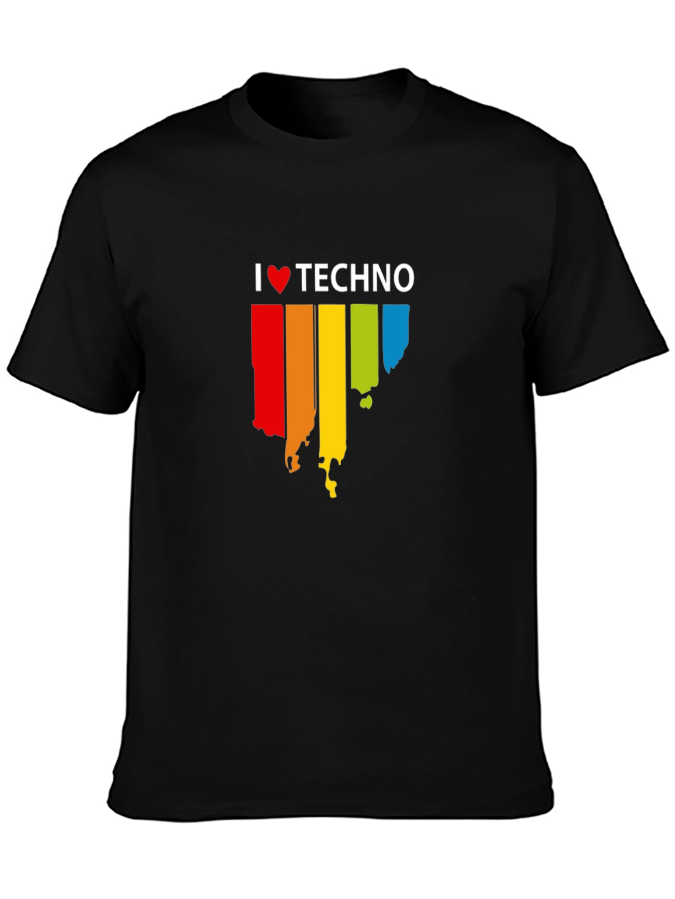I Love Techno Graphic Black T-Shirt