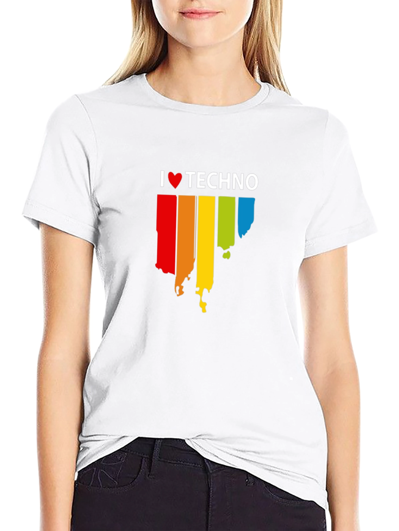I Love Techno Graphic Black T-Shirt