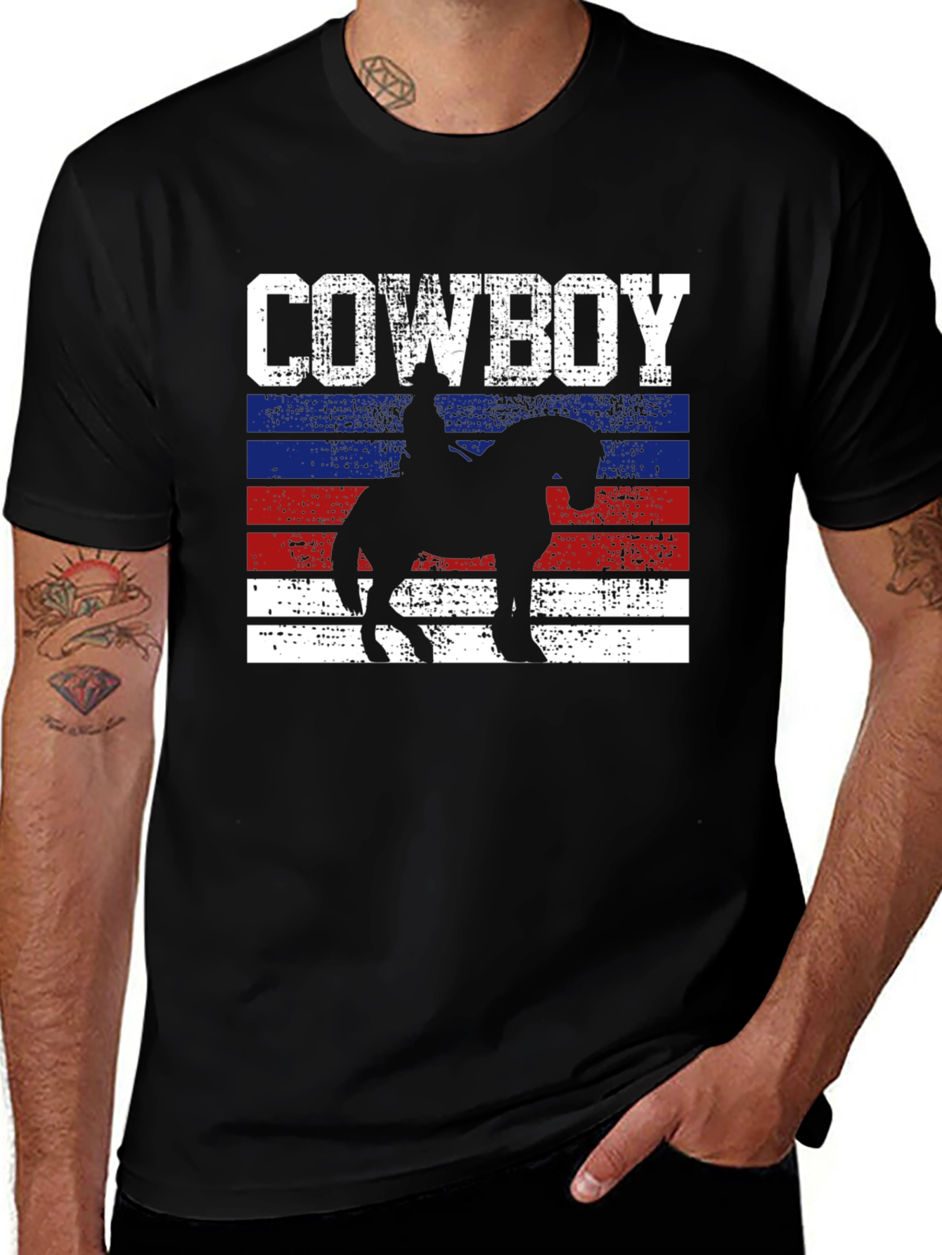 Cowboy Silhouette Graphic Tee - Western Style Shirt