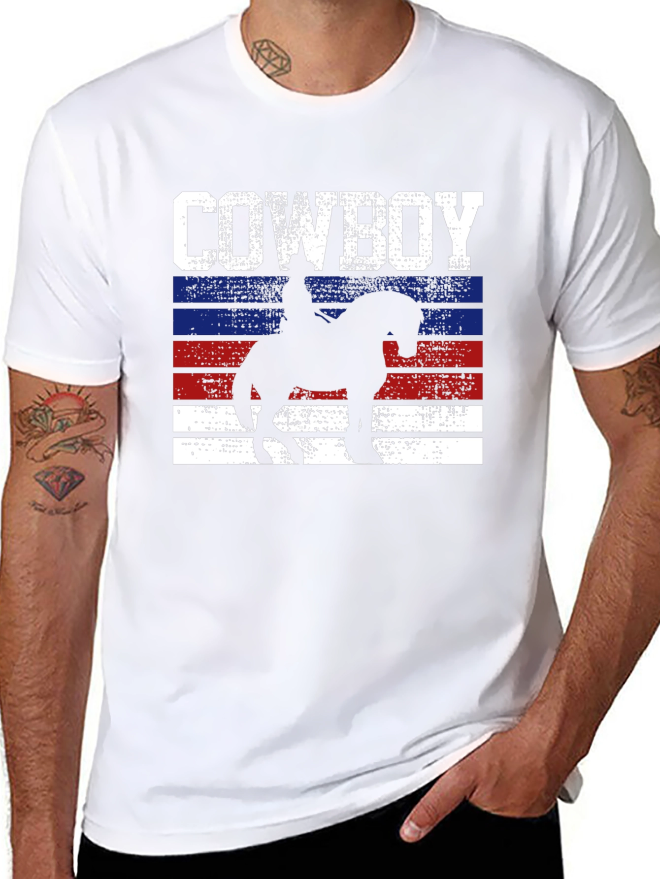 Cowboy Silhouette Graphic Tee - Western Style Shirt
