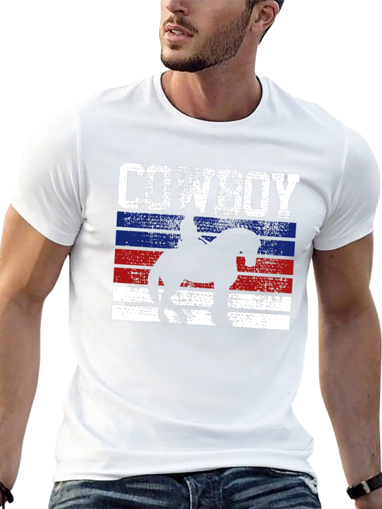 Cowboy Silhouette Graphic Tee - Western Style Shirt
