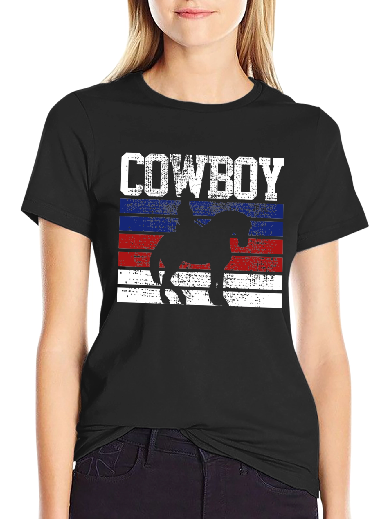 Cowboy Silhouette Graphic Tee - Western Style Shirt