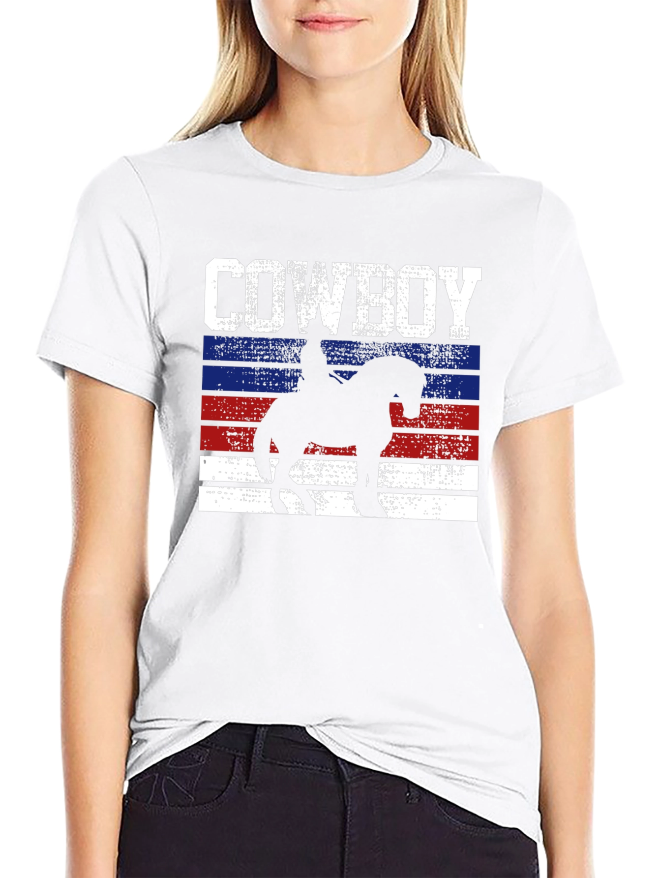 Cowboy Silhouette Graphic Tee - Western Style Shirt