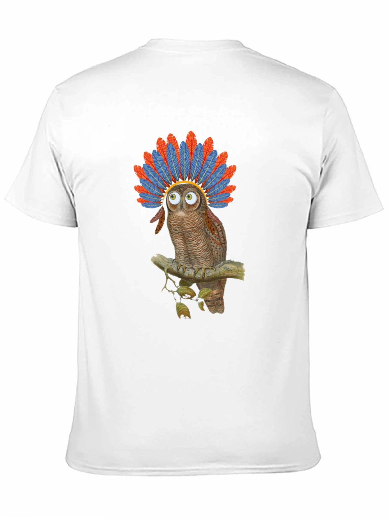 Owl Headdress Graphic T-Shirt - Quirky Bird Lover Tee