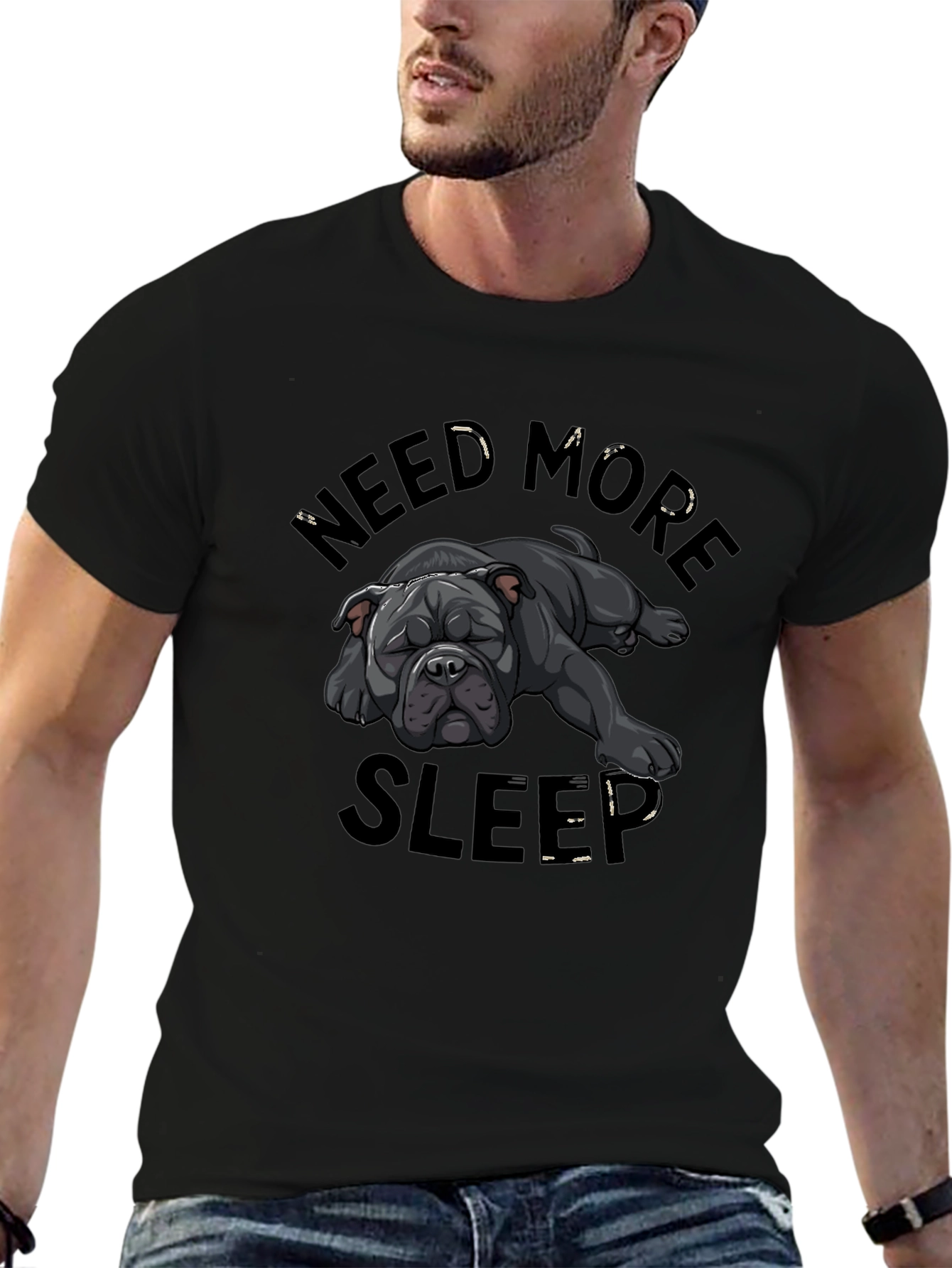 Need More Sleep Dog Graphic T-Shirt
