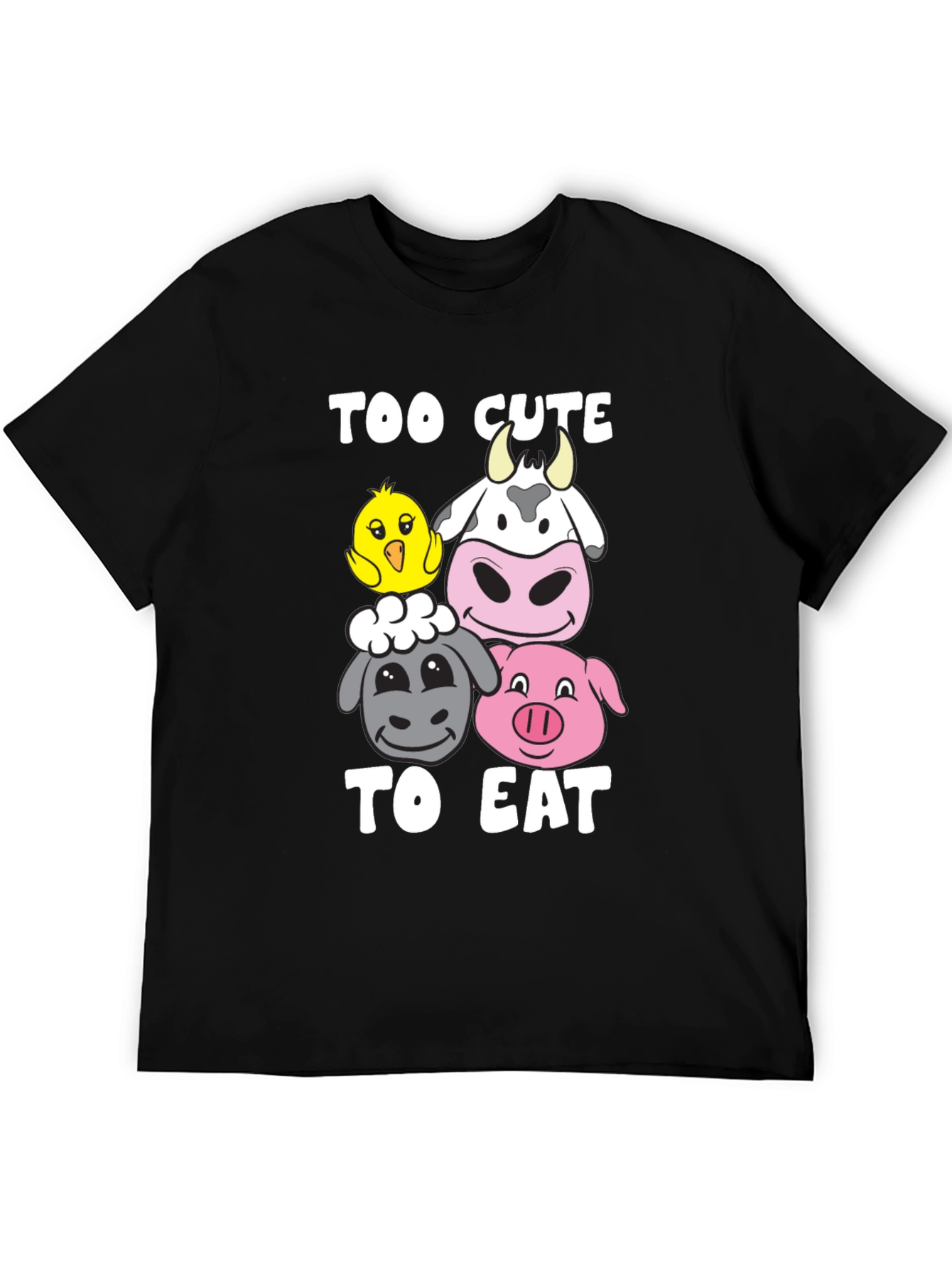 Too Cute To Eat Vegan Animal Lover T-Shirt