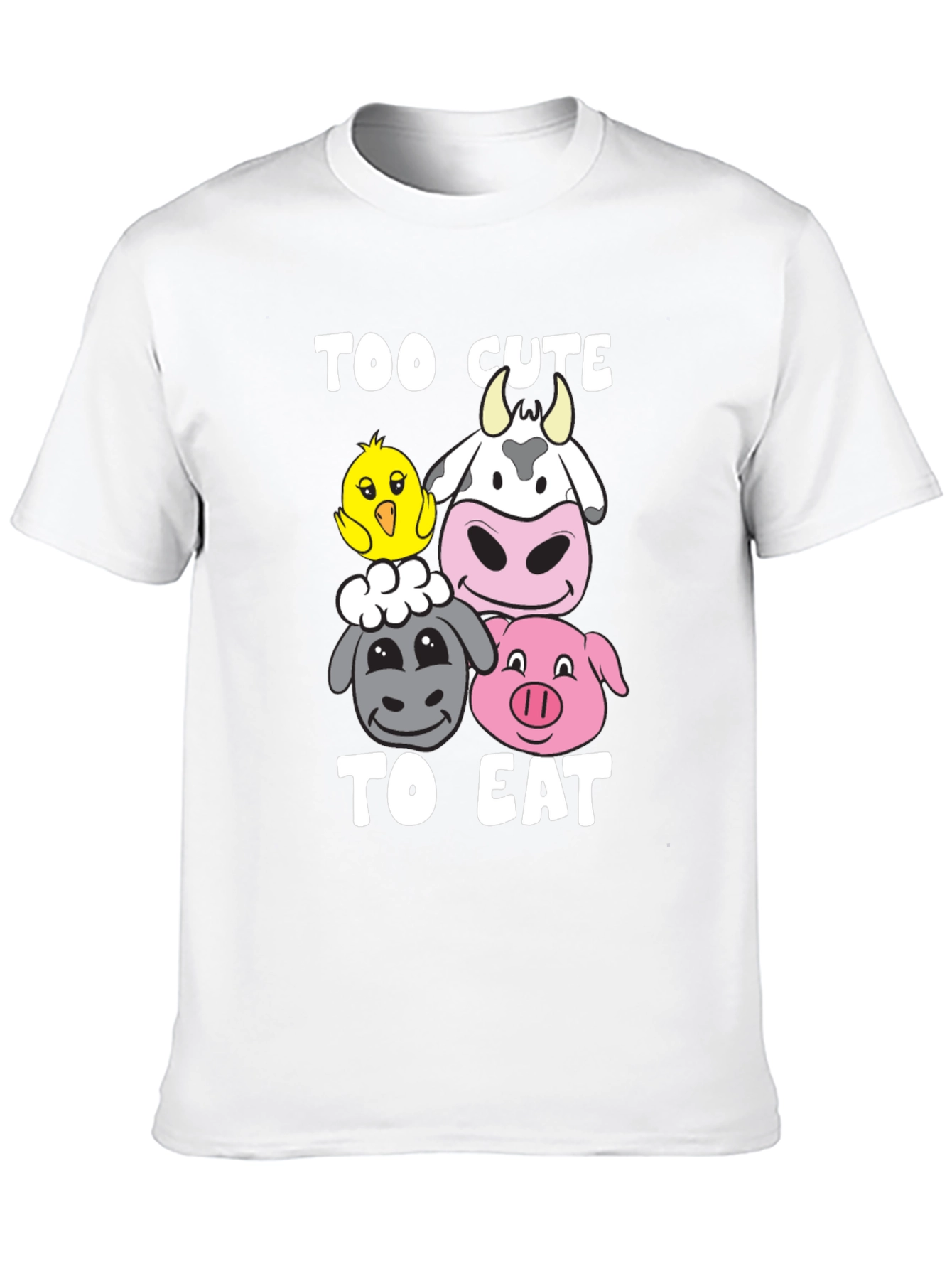 Too Cute To Eat Vegan Animal Lover T-Shirt