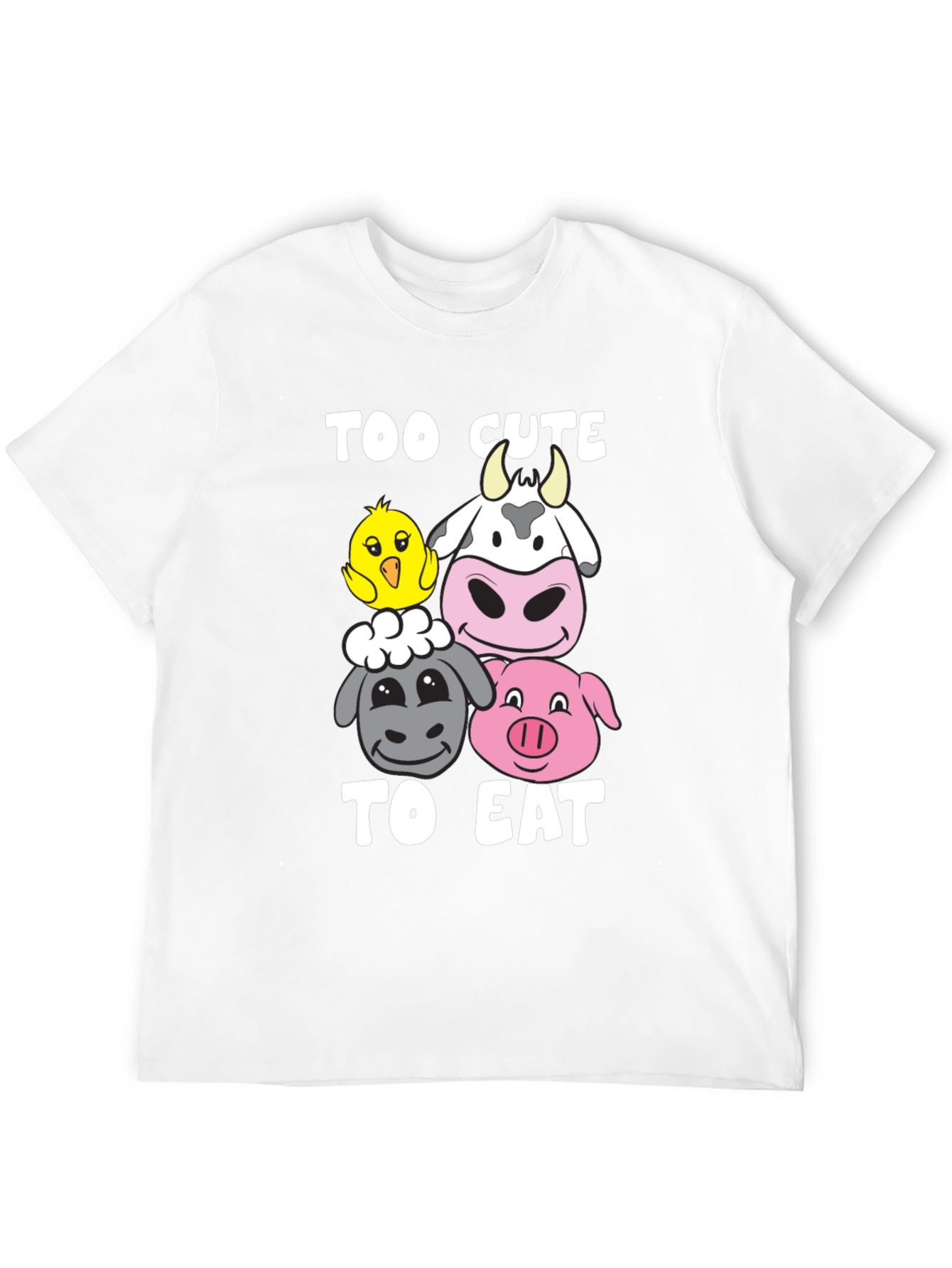 Too Cute To Eat Vegan Animal Lover T-Shirt