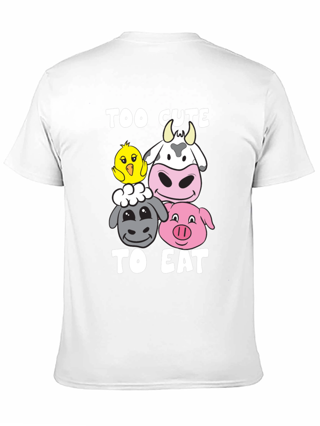Too Cute To Eat Vegan Animal Lover T-Shirt
