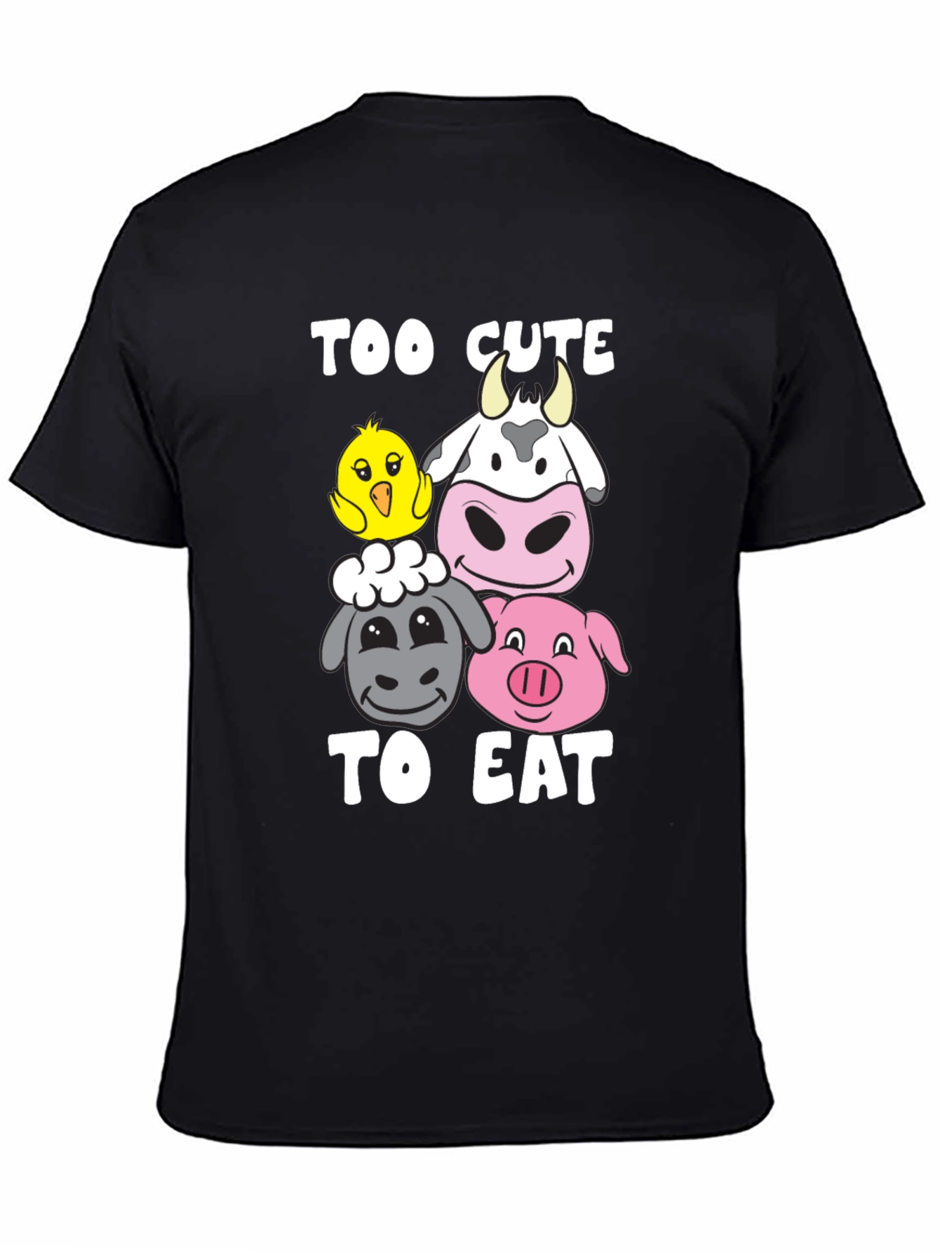Too Cute To Eat Vegan Animal Lover T-Shirt