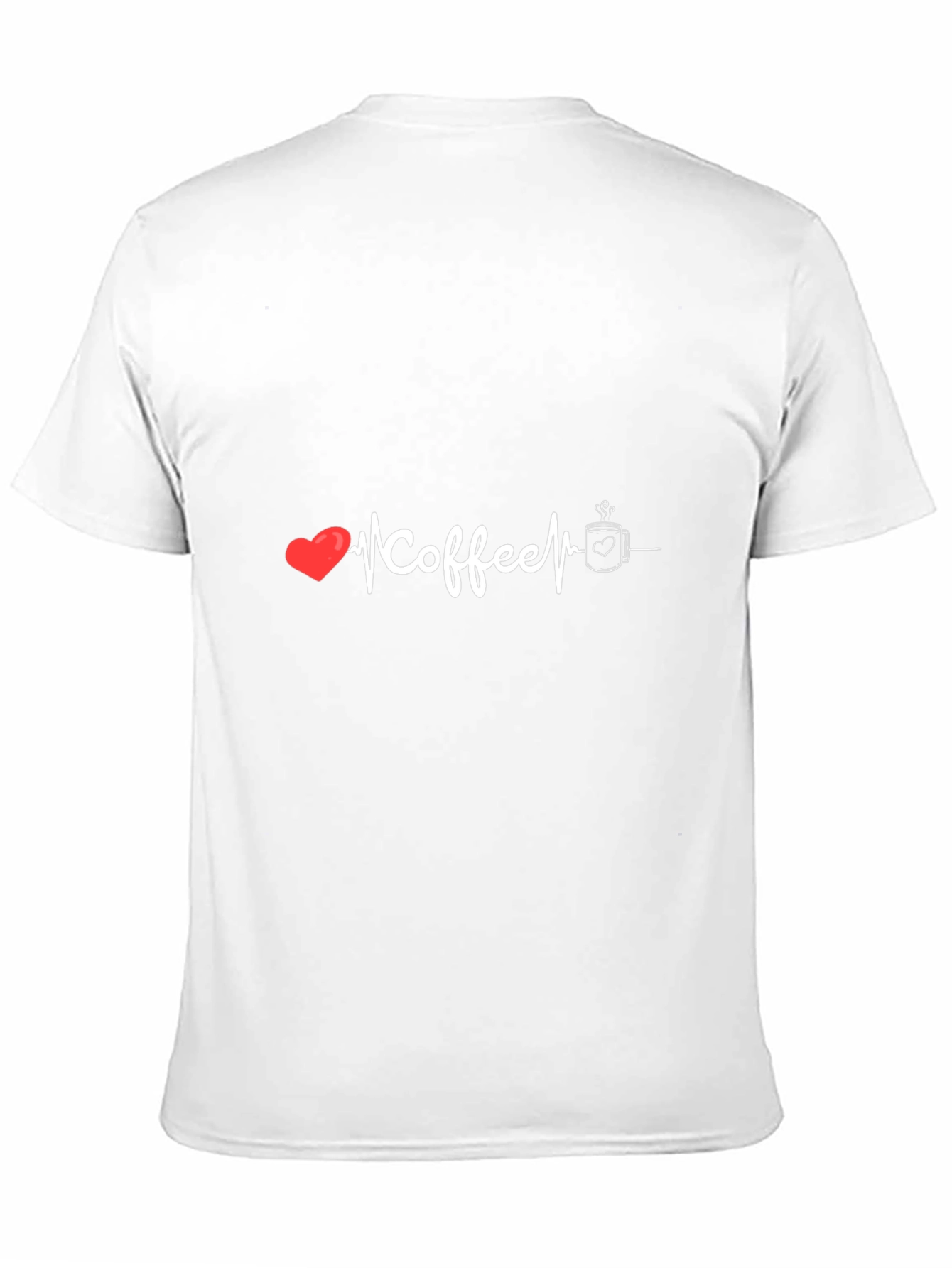 Coffee Heartbeat Graphic Tee - Black Cotton T-Shirt