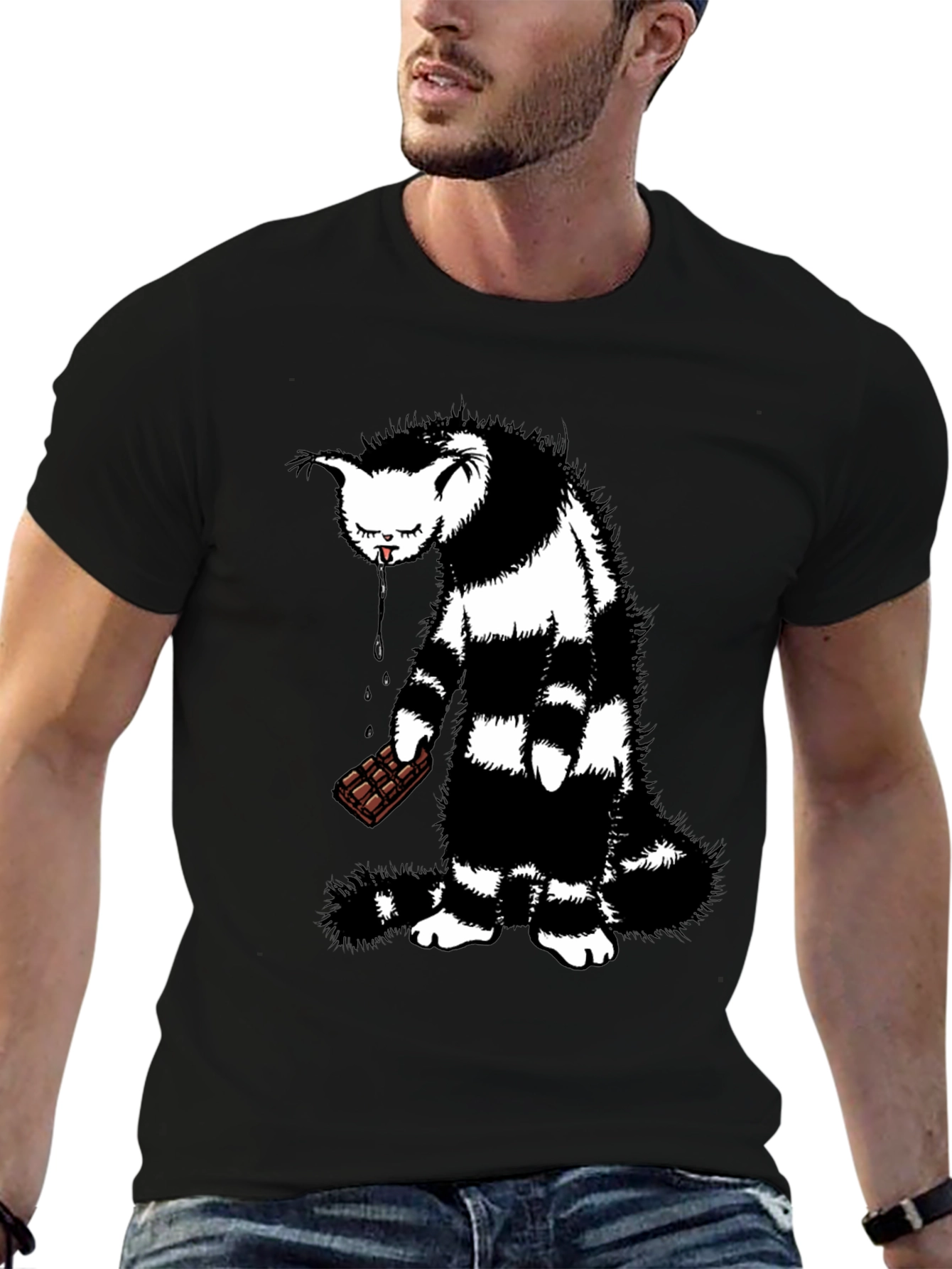Chocolate Cat T-Shirt - Funny Graphic Tee