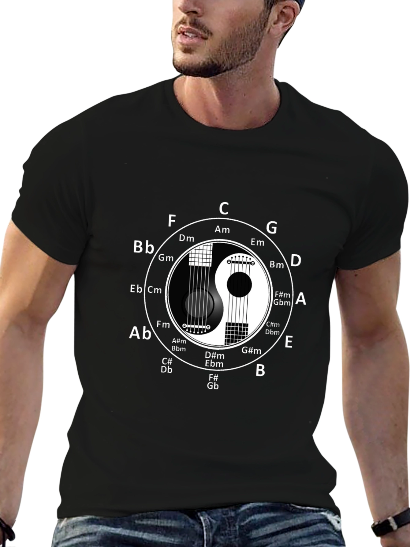 Yin Yang Guitar Music Theory T-Shirt