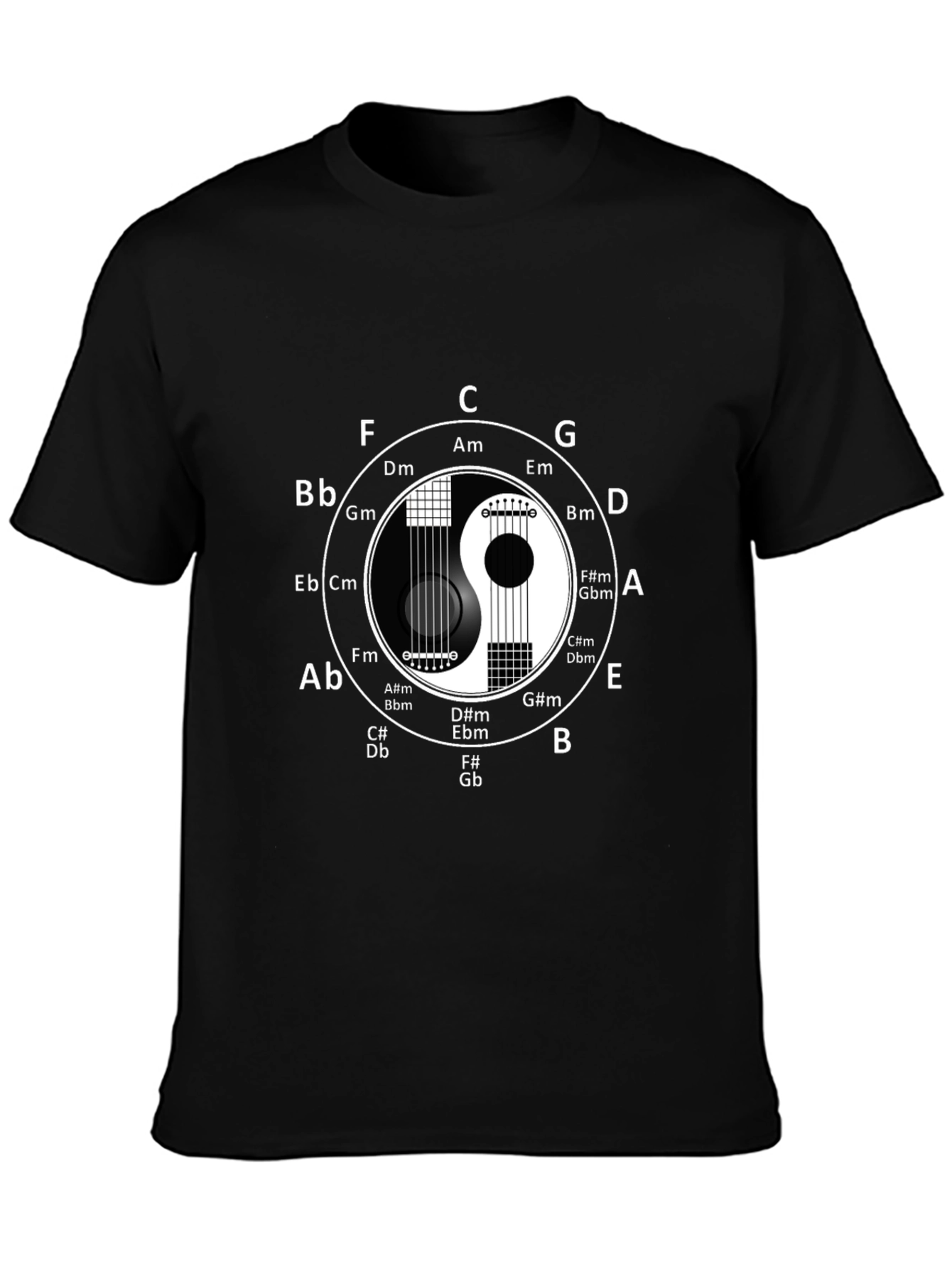 Yin Yang Guitar Music Theory T-Shirt
