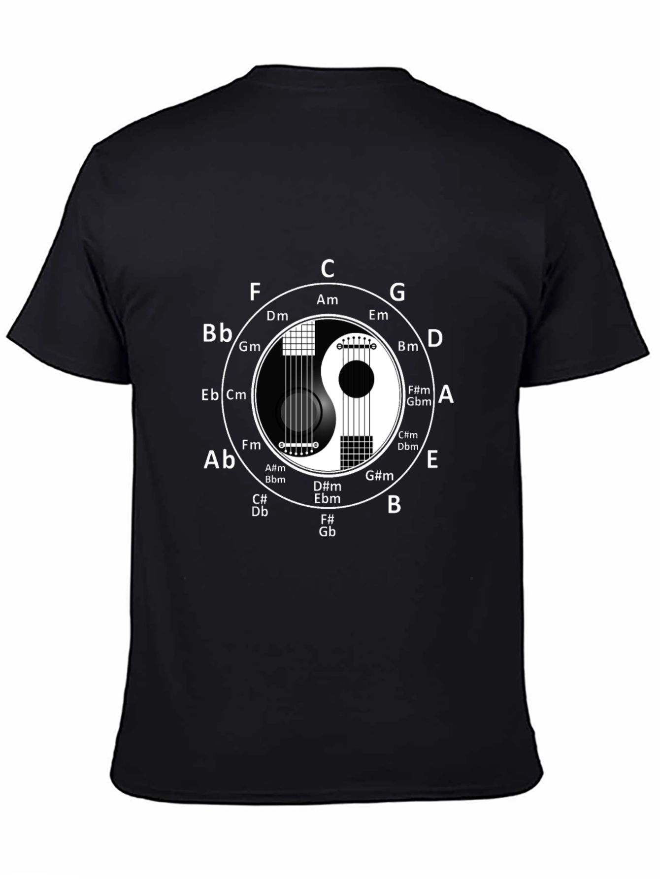 Yin Yang Guitar Music Theory T-Shirt