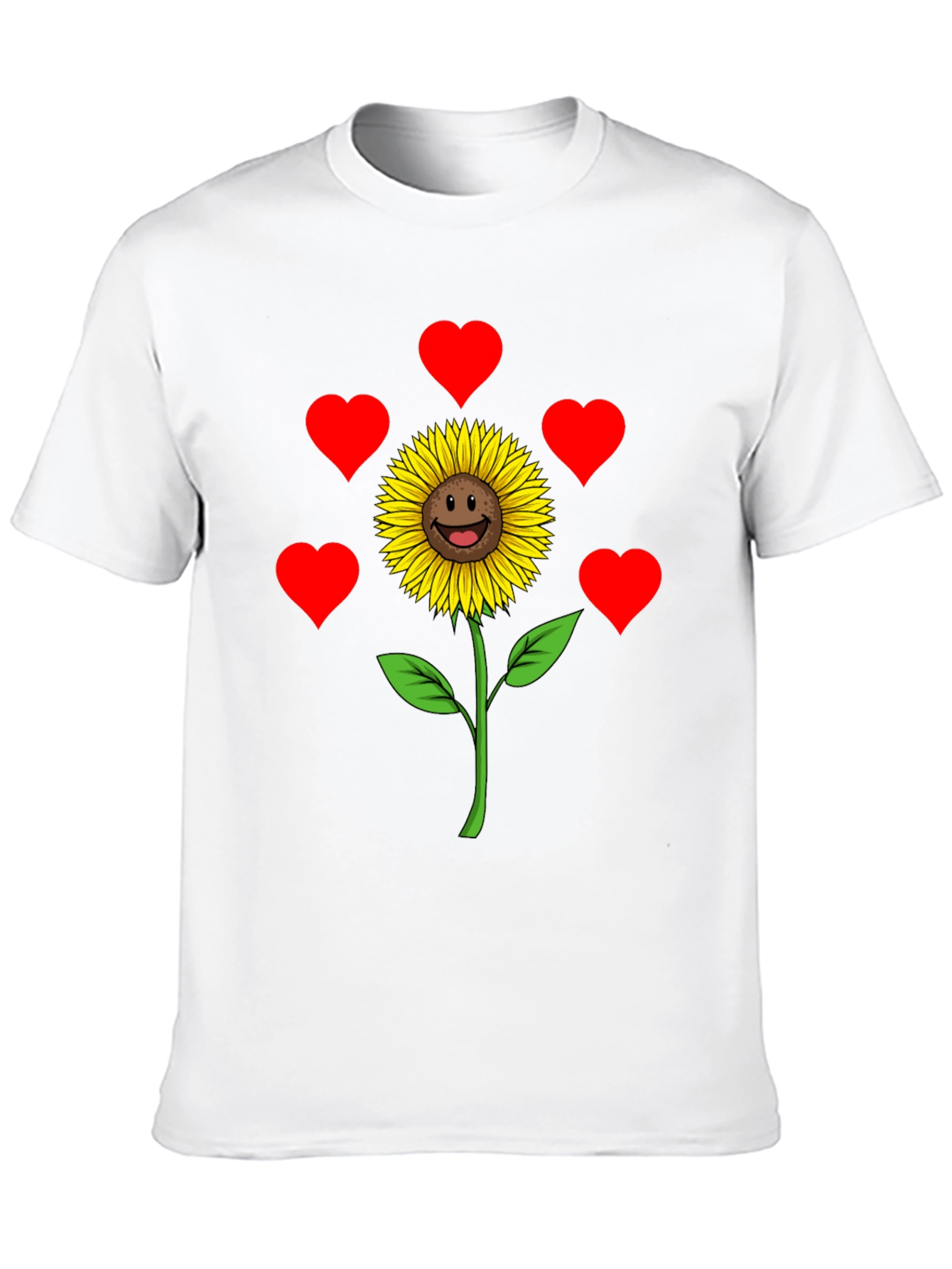 Sunflower Heart Graphic Tee - Black Casual Shirt