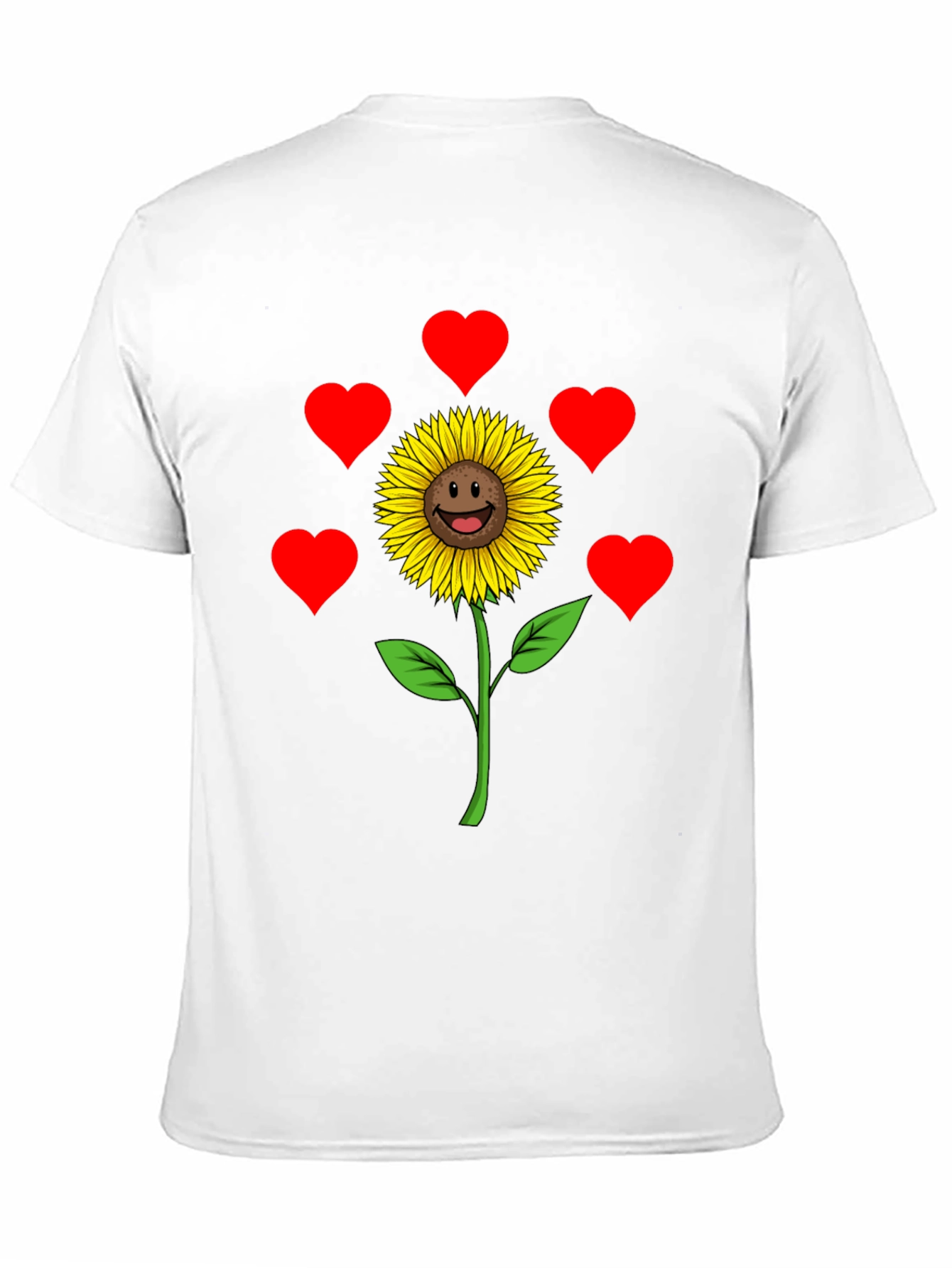 Sunflower Heart Graphic Tee - Black Casual Shirt
