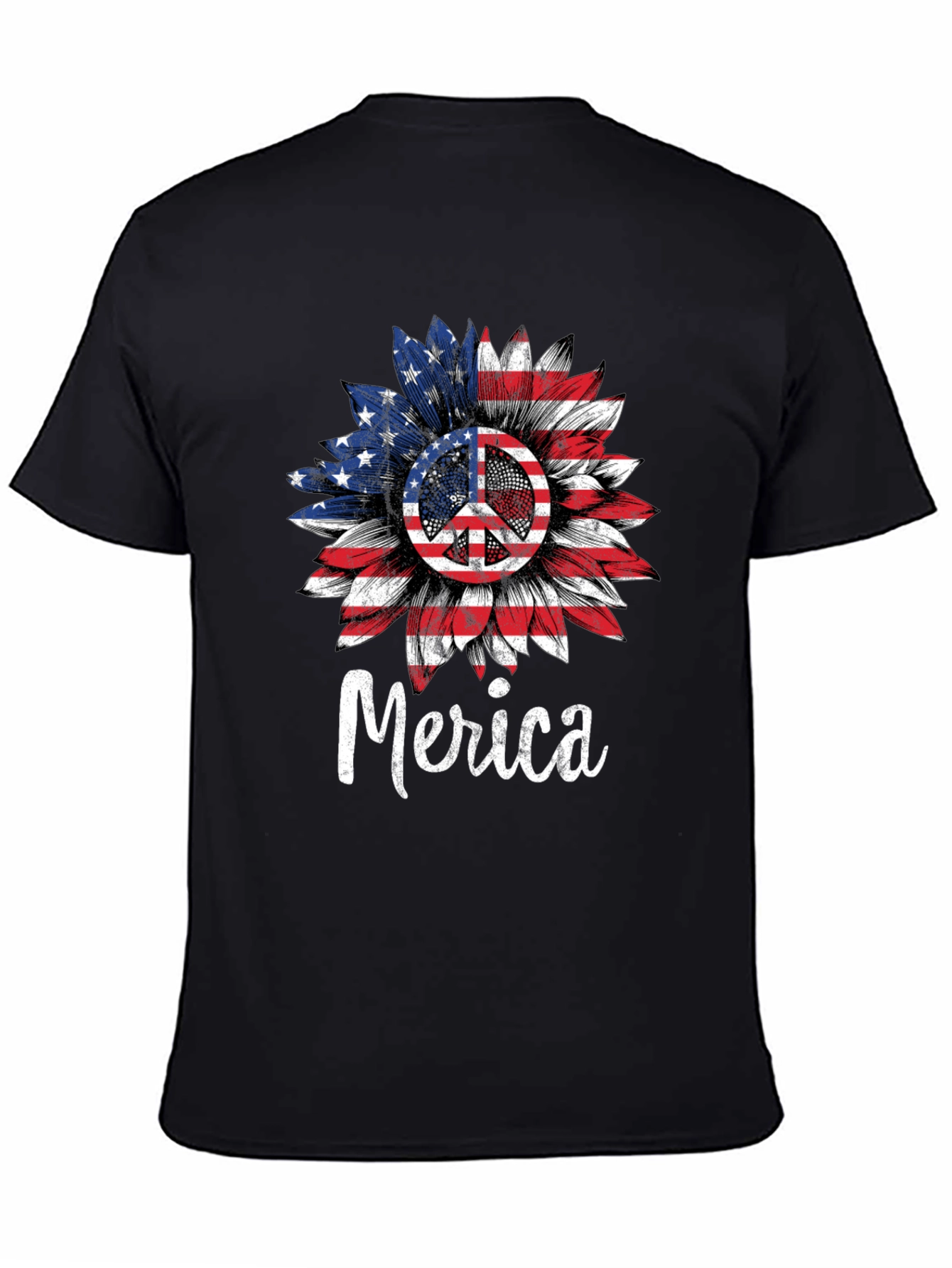 Patriotic Sunflower Peace Sign T-Shirt