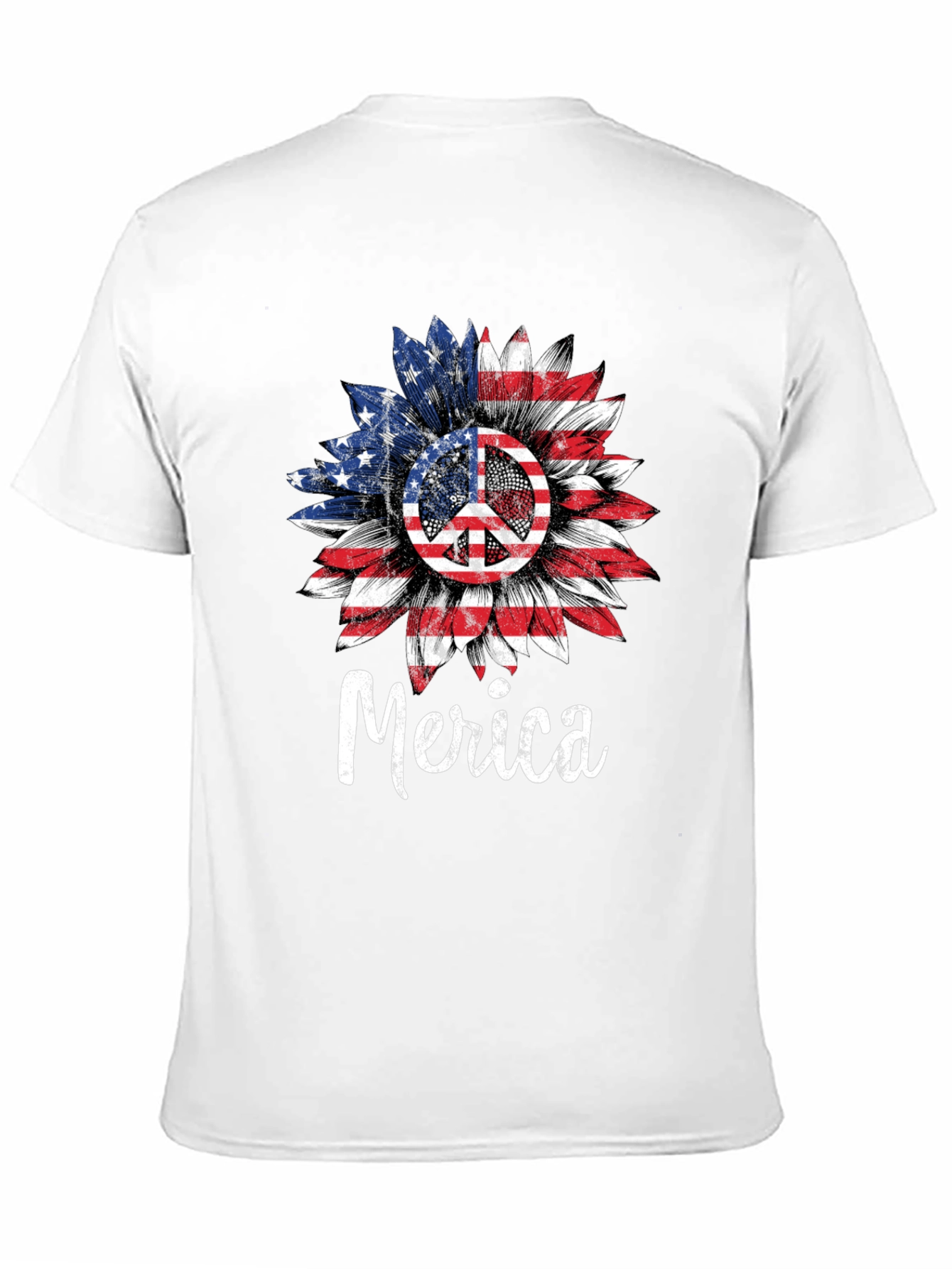 Patriotic Sunflower Peace Sign T-Shirt