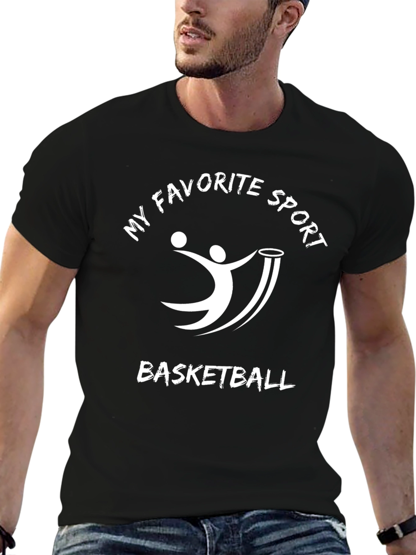 My Favorite Sport Basketball Black T-Shirt