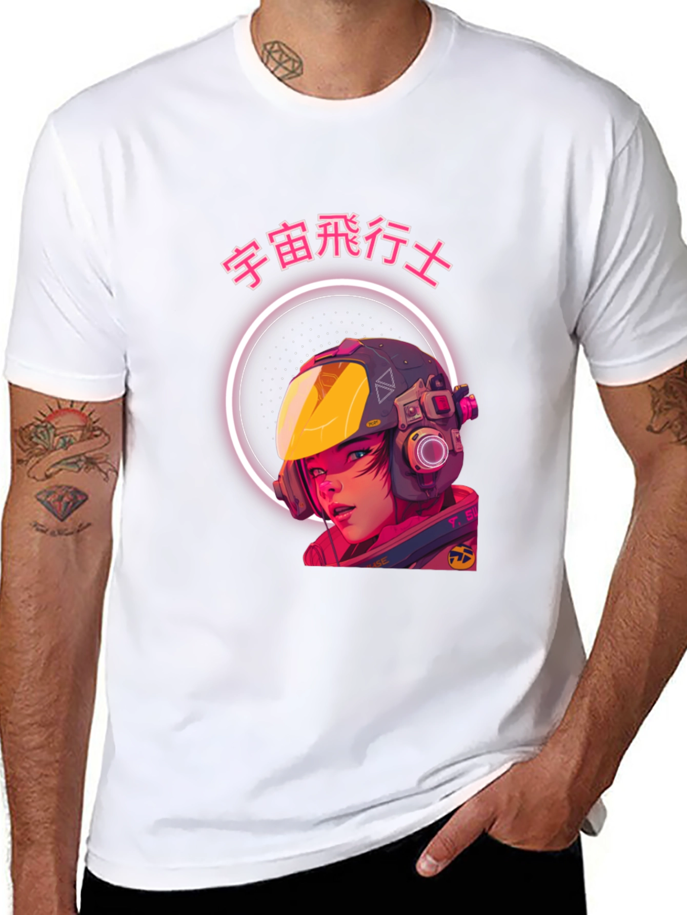 Anime Astronaut Graphic T-Shirt