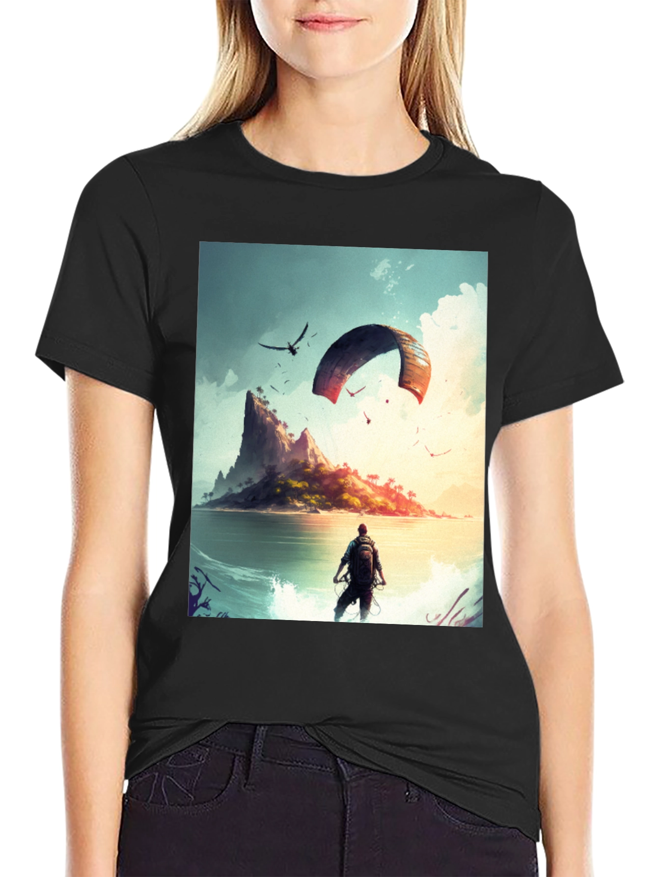 Island Adventure Graphic Tee - Black