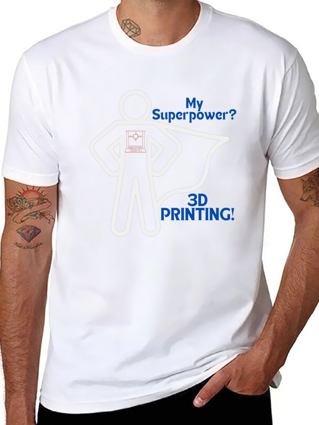3D Printing Superpower Graphic Tee