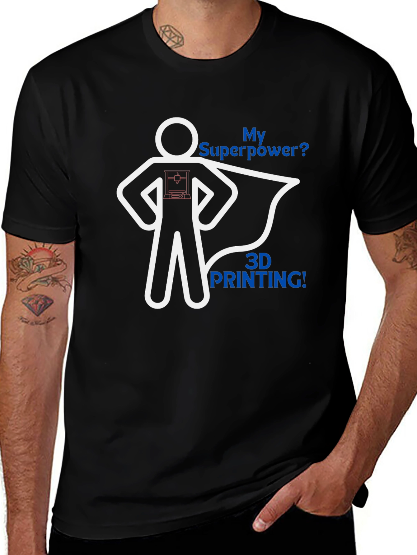 3D Printing Superpower Graphic Tee
