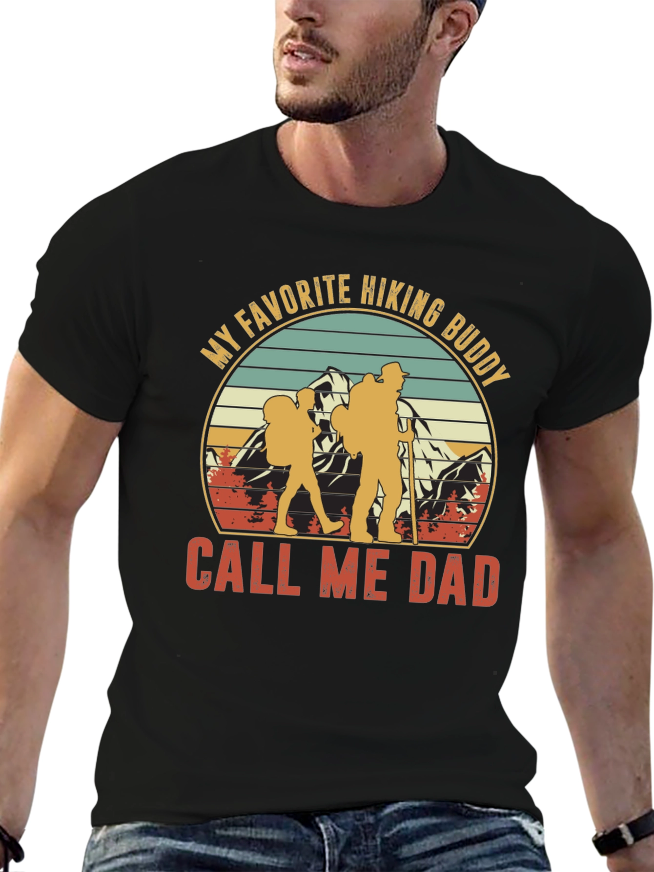 Hiking Buddy Dad Graphic T-Shirt
