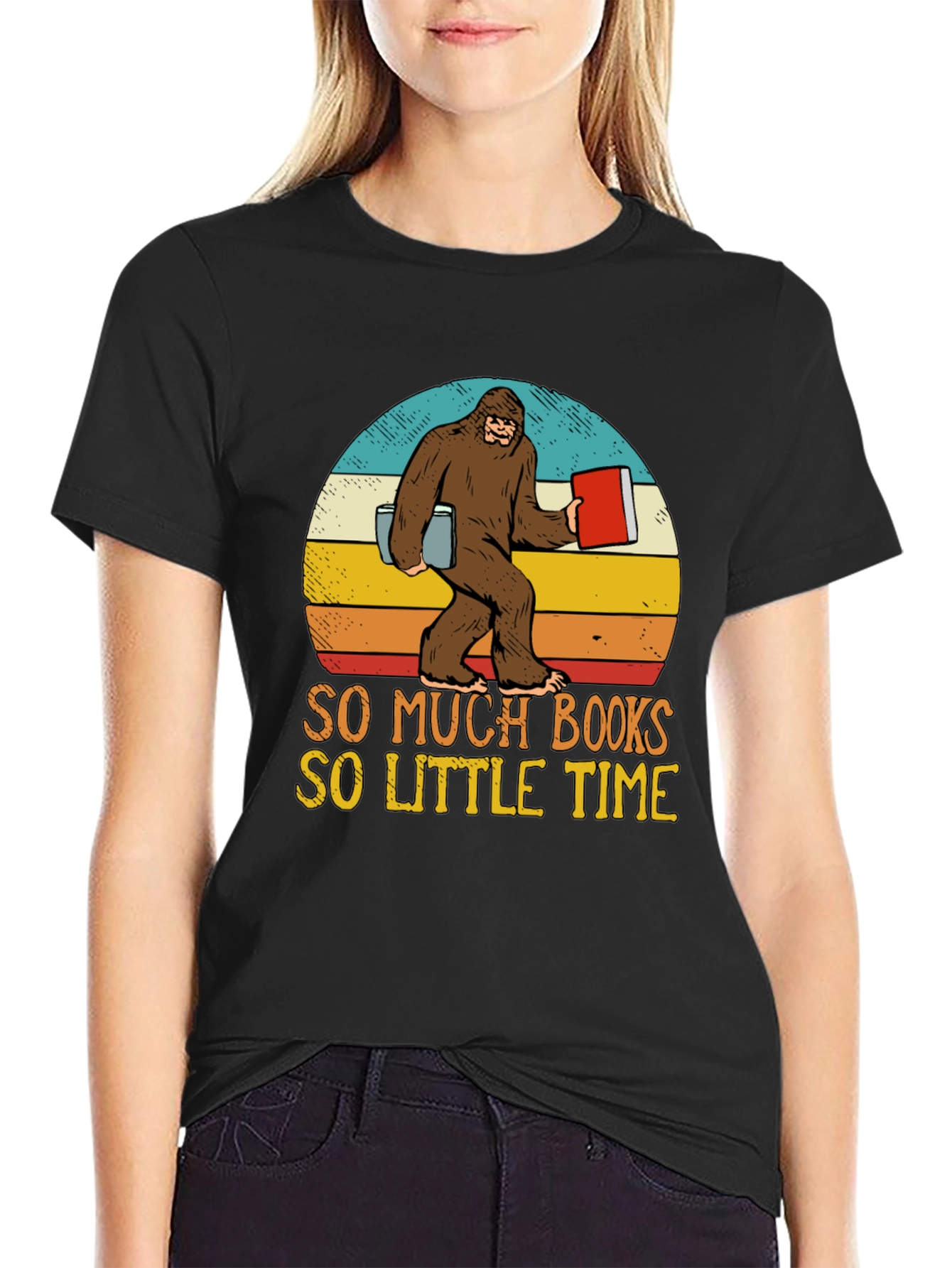 Sasquatch Reading T-Shirt: So Many Books So Little Time
