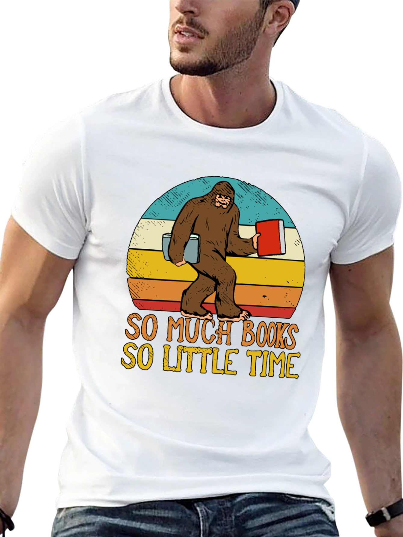 Sasquatch Reading T-Shirt: So Many Books So Little Time