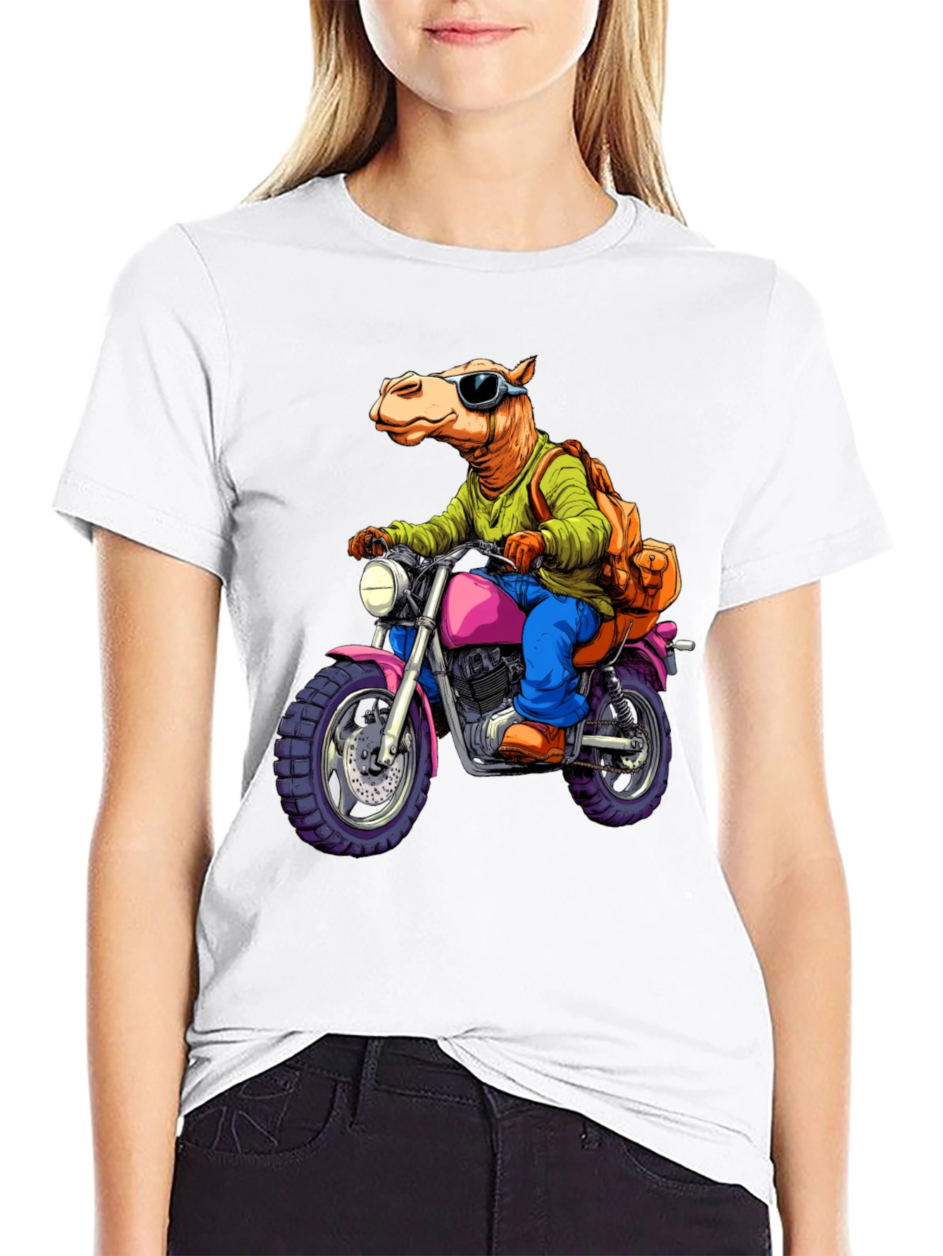 Camel on Motorcycle T-Shirt