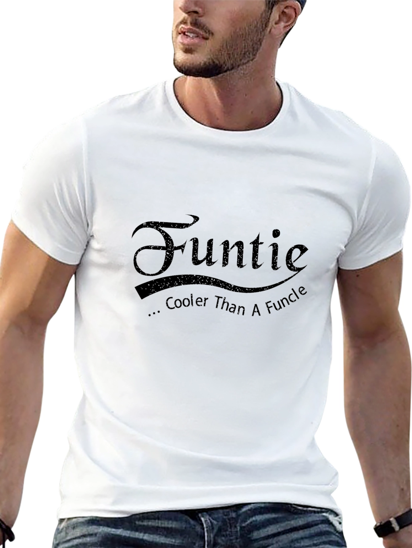 Funtie Cooler Than A Funcle - Black T-Shirt