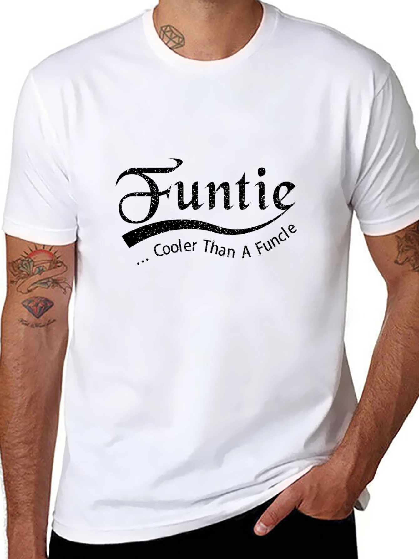 Funtie Cooler Than A Funcle - Black T-Shirt