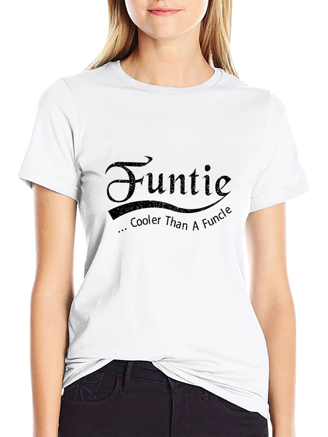 Funtie Cooler Than A Funcle - Black T-Shirt