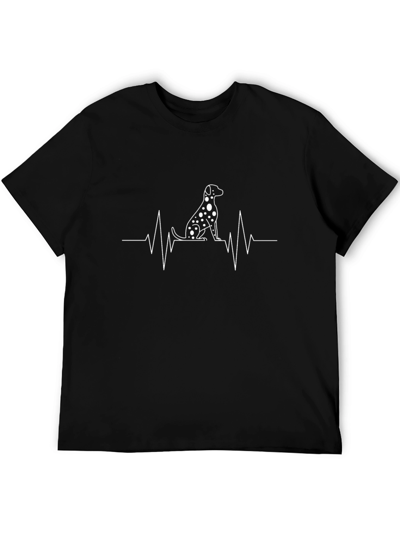 Dog Heartbeat Graphic Tee - Black