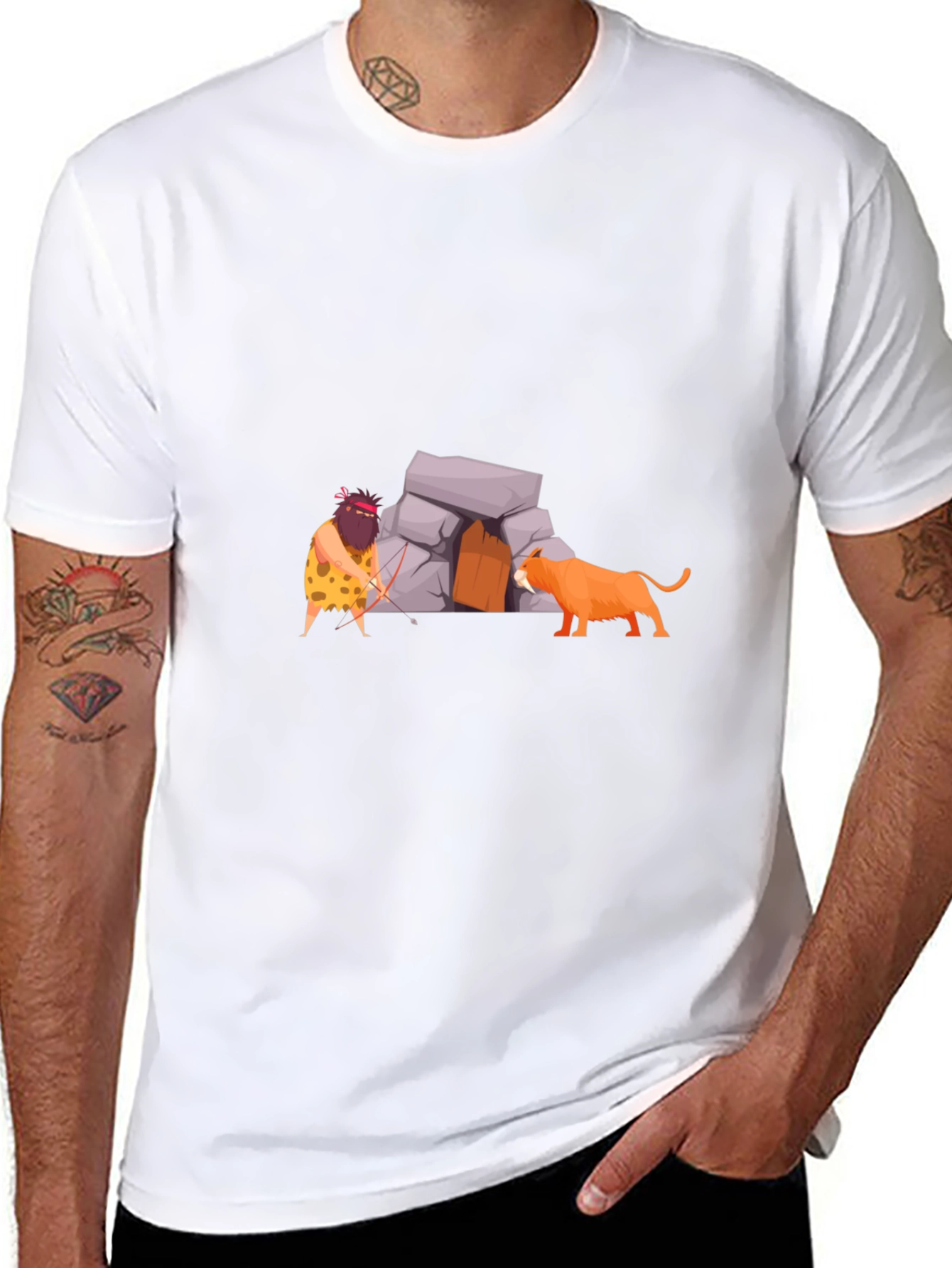 Caveman Graphic T-Shirt - Black