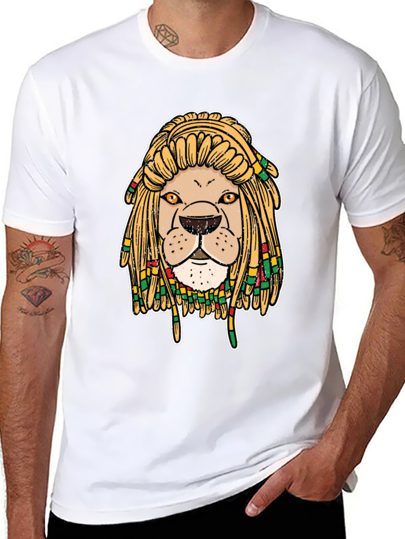Rasta Lion Graphic Tee - Cool & Unique Design