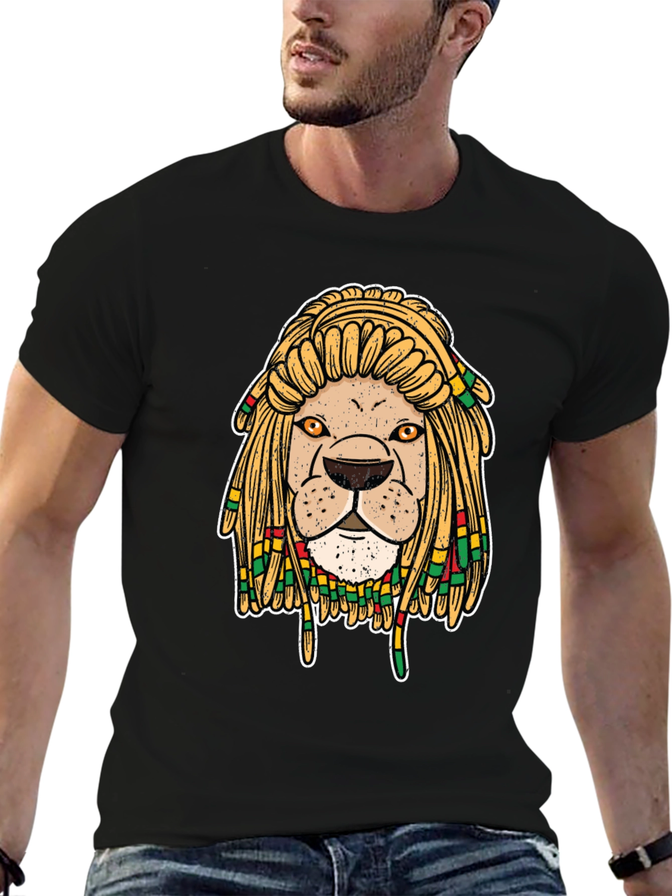 Rasta Lion Graphic Tee - Cool & Unique Design