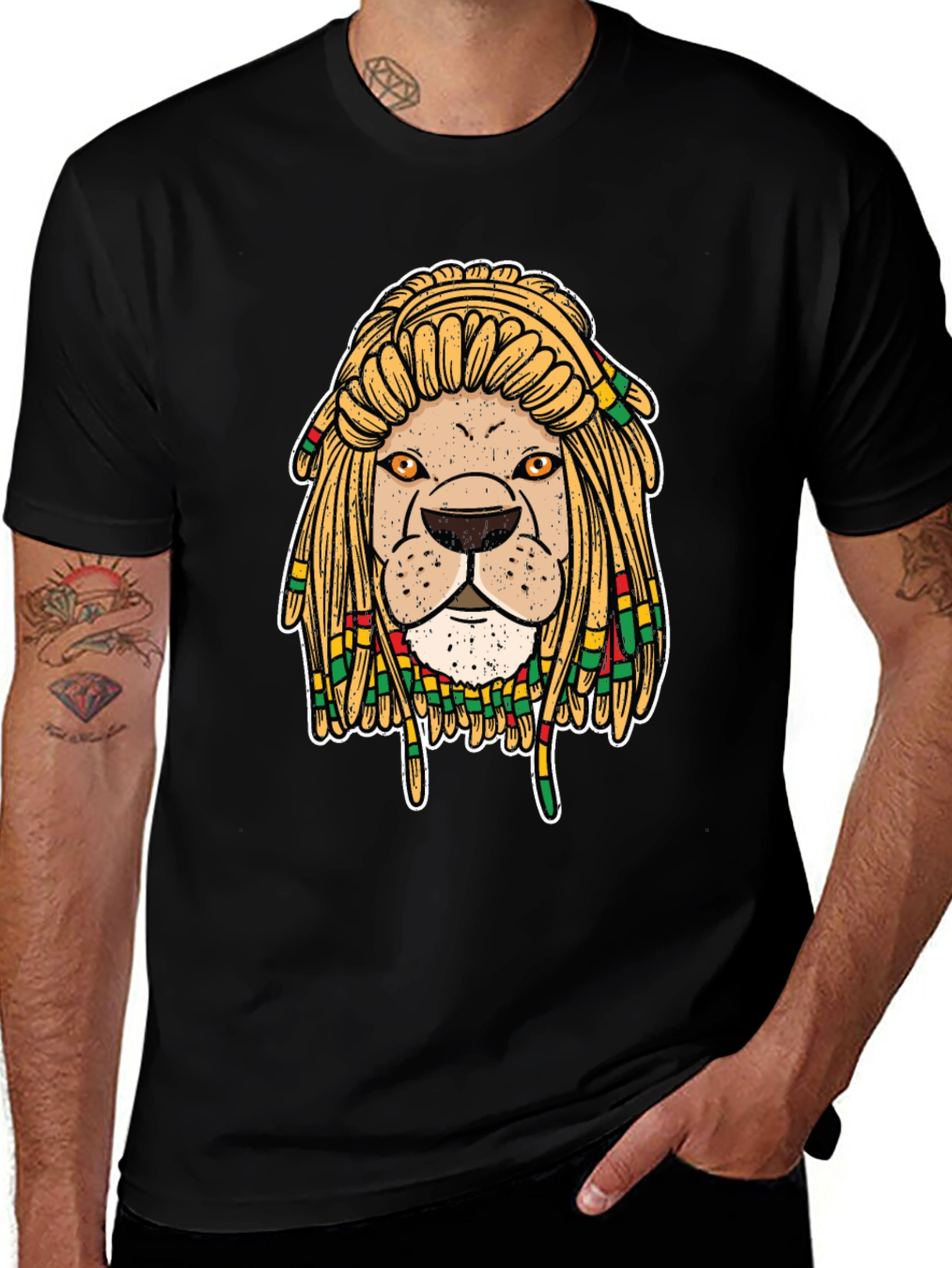Rasta Lion Graphic Tee - Cool & Unique Design