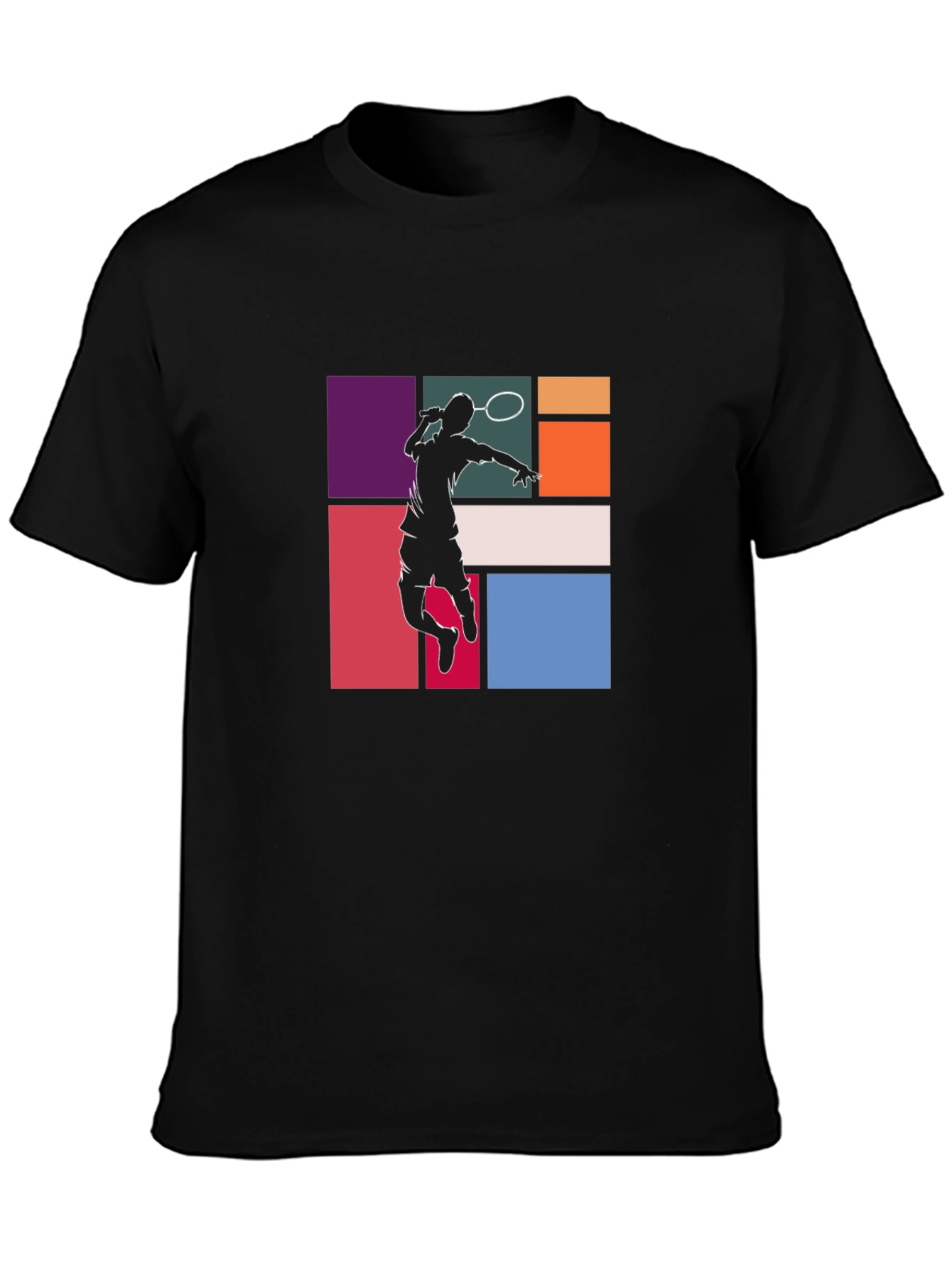 Badminton Player Graphic Tee - Black